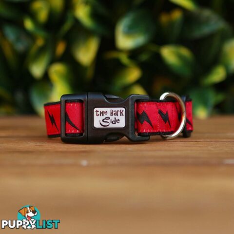 Lightning Bolt Dog Collar - Hand Made by The Bark Side - TBSLIGMYEL