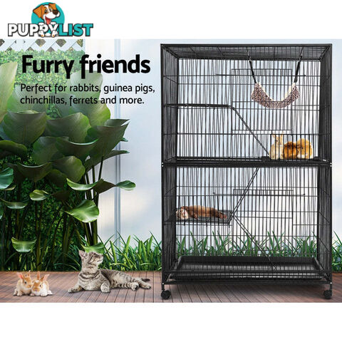 i.Pet Rabbit Cage 142cm Hutch 4 Level Bird Guinea Pig Ferret - PET-FERRETCAGE-H140