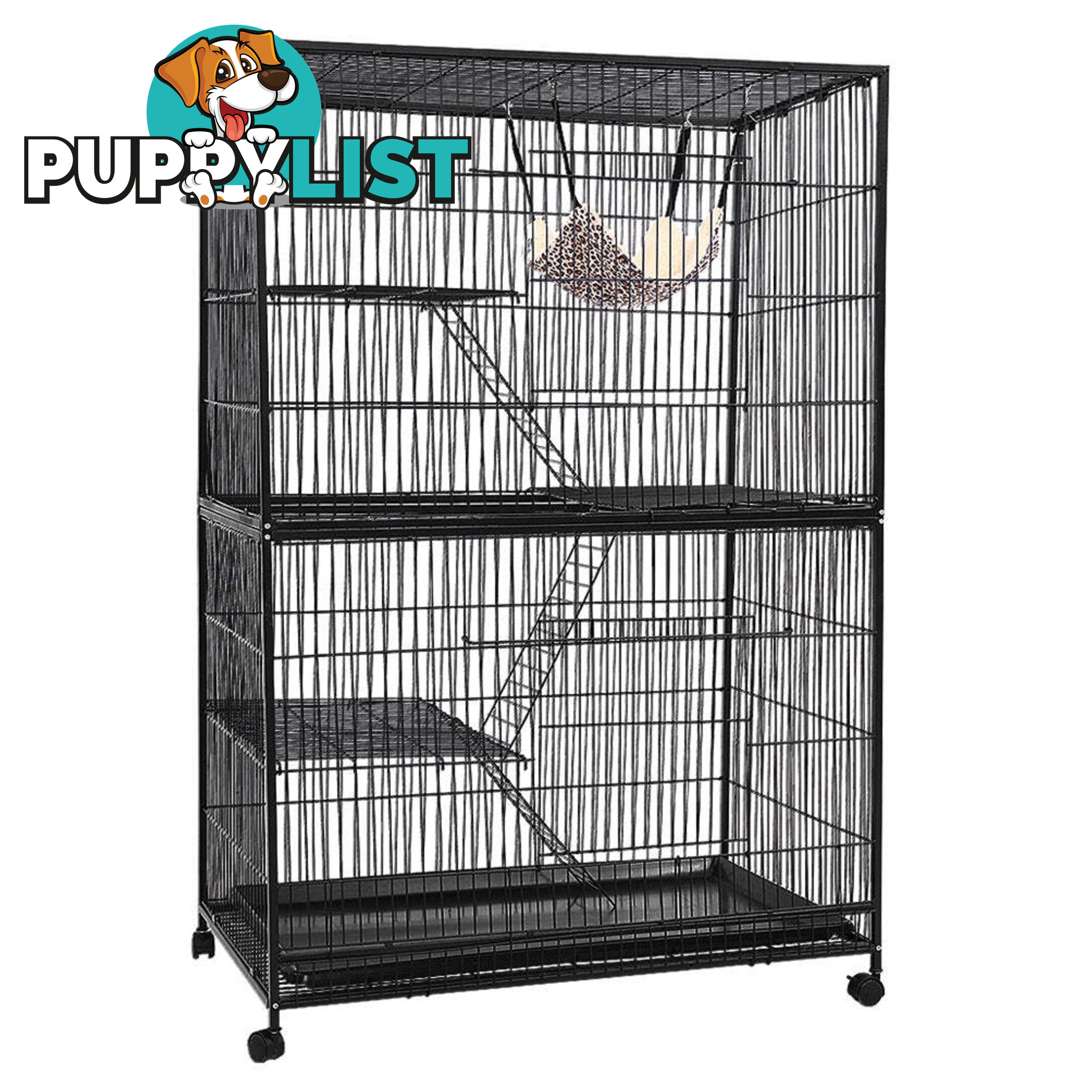 i.Pet Rabbit Cage 142cm Hutch 4 Level Bird Guinea Pig Ferret - PET-FERRETCAGE-H140