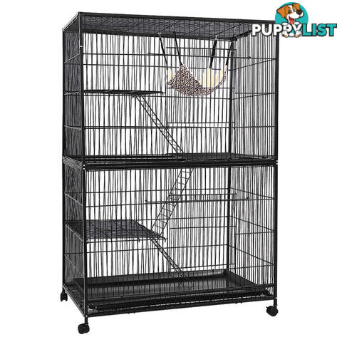 i.Pet Rabbit Cage 142cm Hutch 4 Level Bird Guinea Pig Ferret - PET-FERRETCAGE-H140