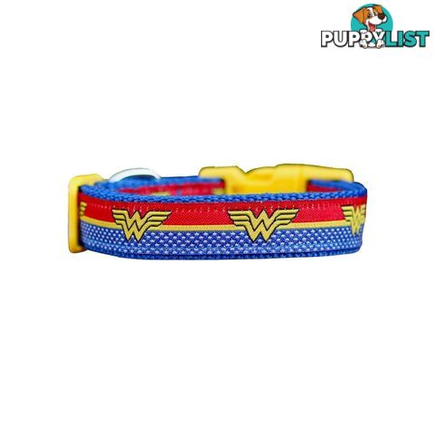 Wonder Woman Dog Collar - Hand Made by The Bark Side - TBSWONMED