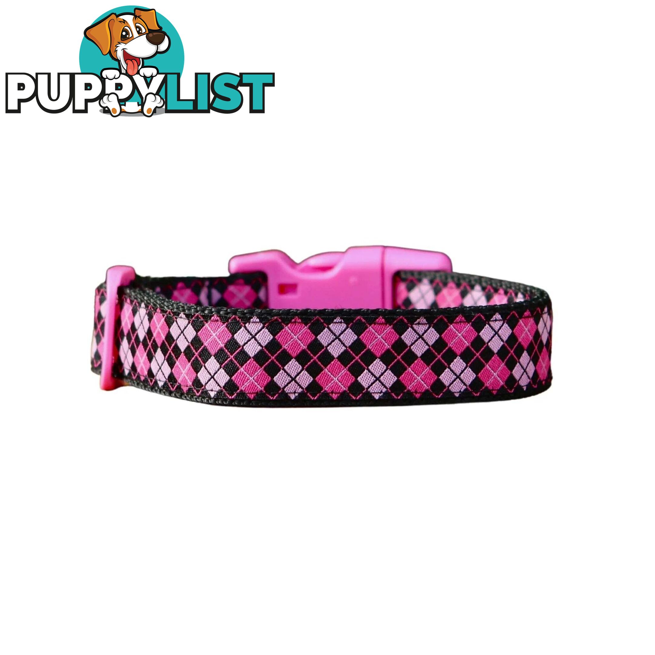 Tartan Dog Collar / XS - L - Hand Made by The Bark Side - TBSTARSMLPNK
