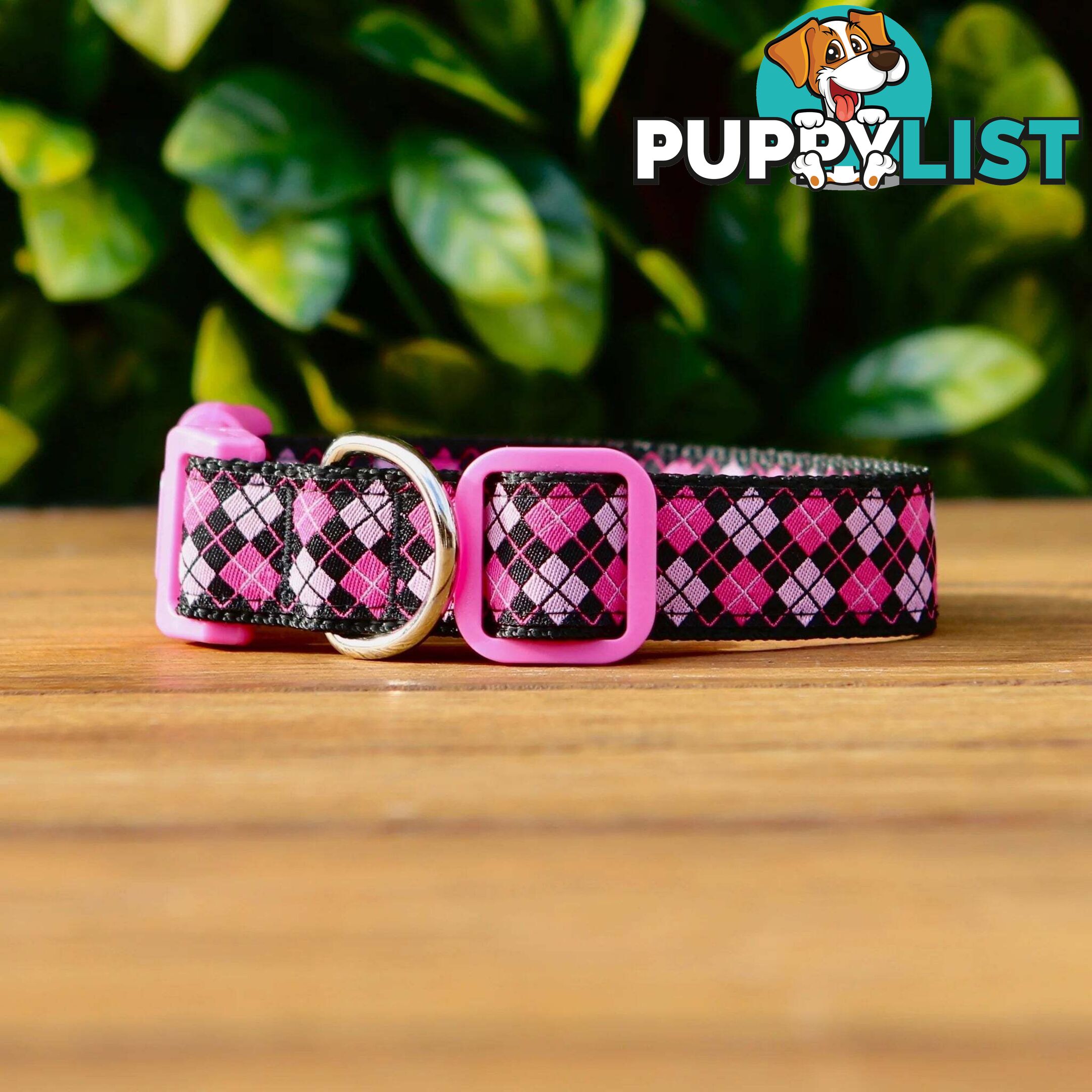 Tartan Dog Collar / XS - L - Hand Made by The Bark Side - TBSTARSMLPNK