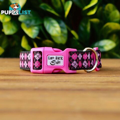 Tartan Dog Collar / XS - L - Hand Made by The Bark Side - TBSTARSMLPNK