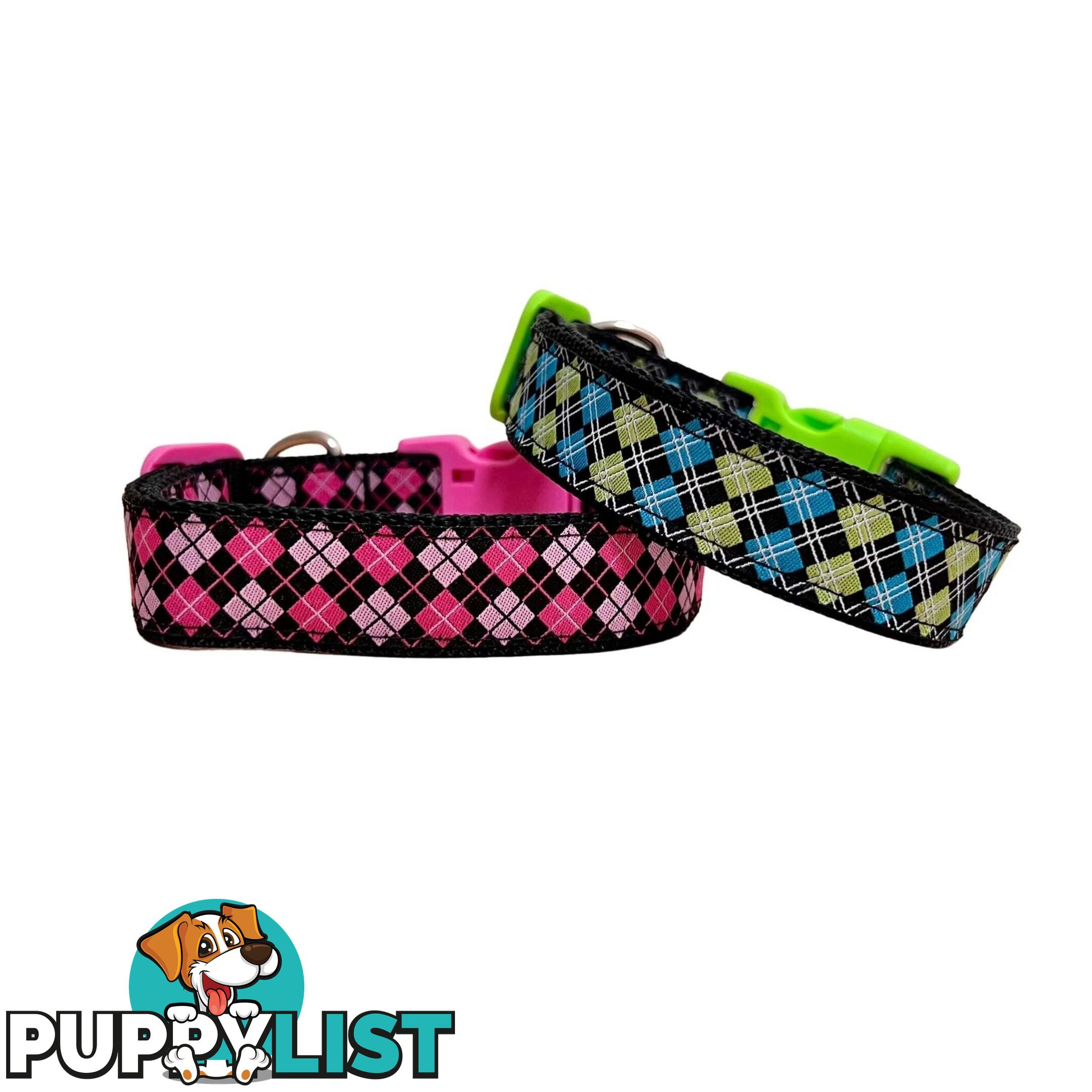 Tartan Dog Collar / XS - L - Hand Made by The Bark Side - TBSTARSMLPNK