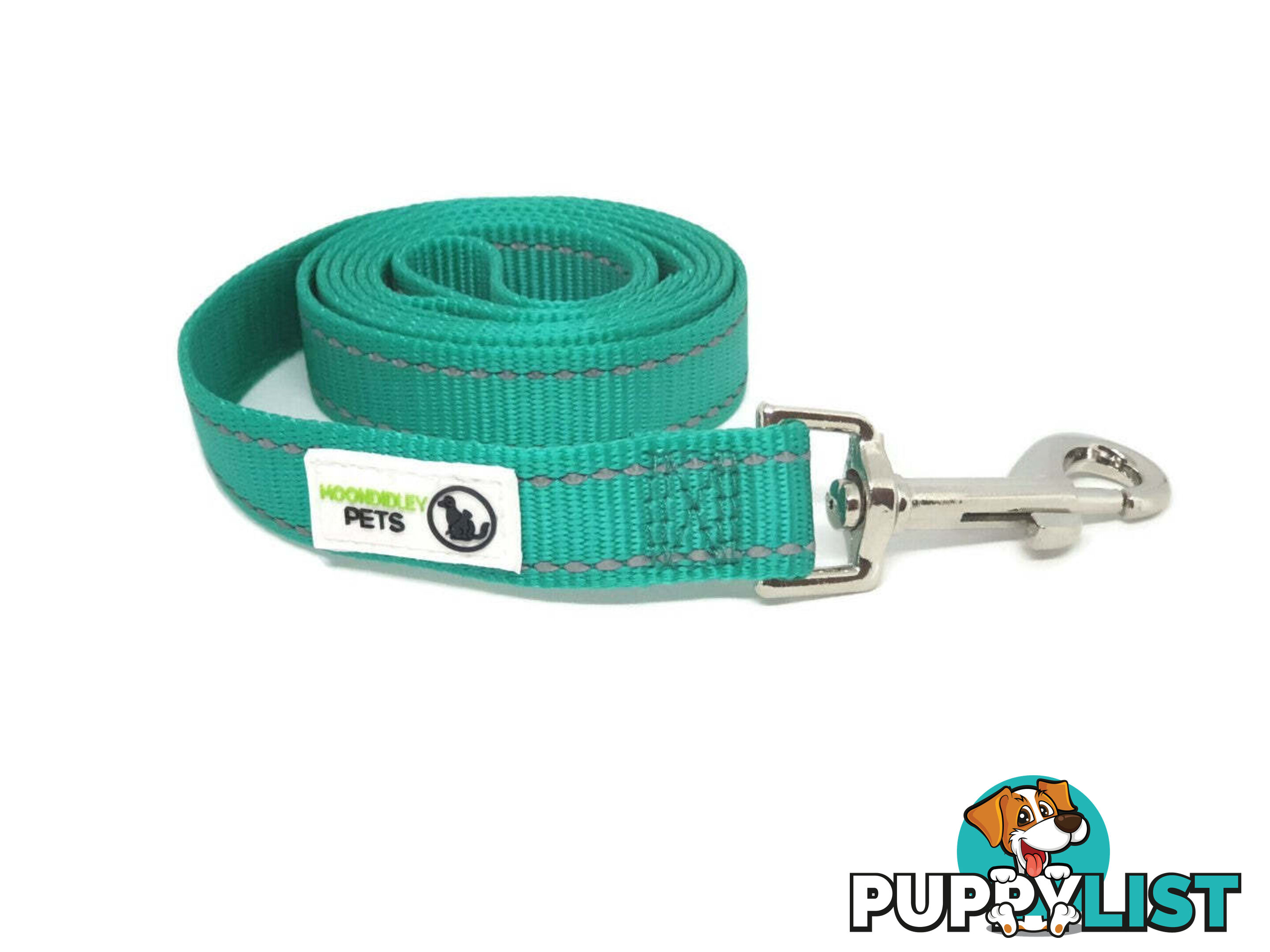 3m Long Nylon w/Reflective Stitching Dog Lead - Moondidley Pets - MDPLDREFLBLU253