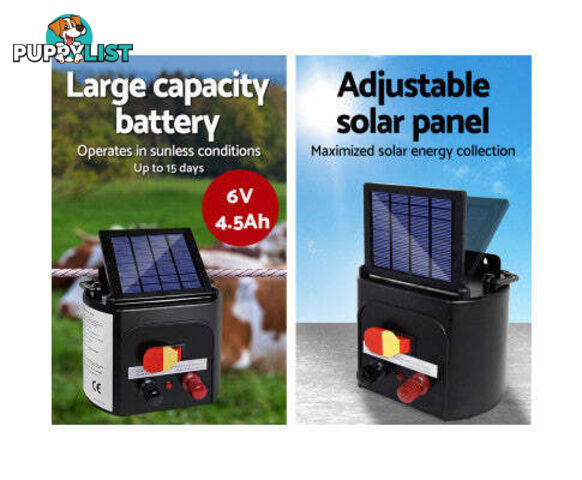 Giantz 3km 5km or 8km Solar Electric Fence Charger Energiser - SFC-SO30-8KM-N