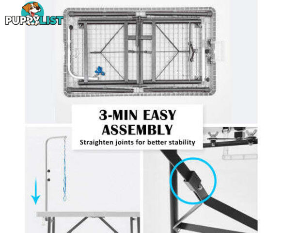 Paw Mat Dog or Cat Pet Grooming Salon Table Foldable and Adjustable - V274-PET-PGT97-WH