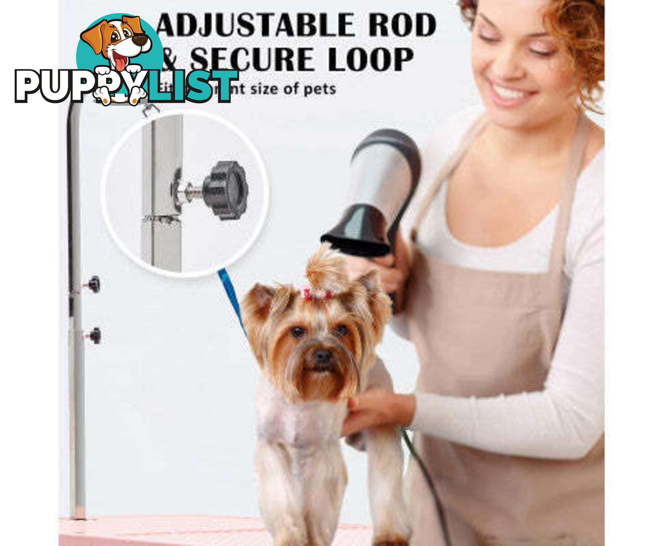 Paw Mat Dog or Cat Pet Grooming Salon Table Foldable and Adjustable - V274-PET-PGT97-WH