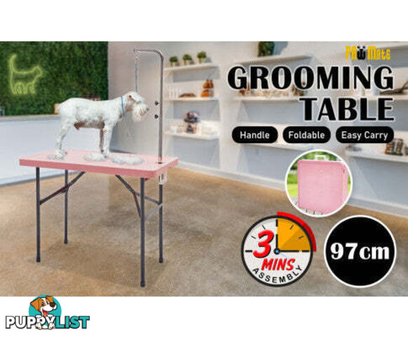 Paw Mat Dog or Cat Pet Grooming Salon Table Foldable and Adjustable - V274-PET-PGT97-WH