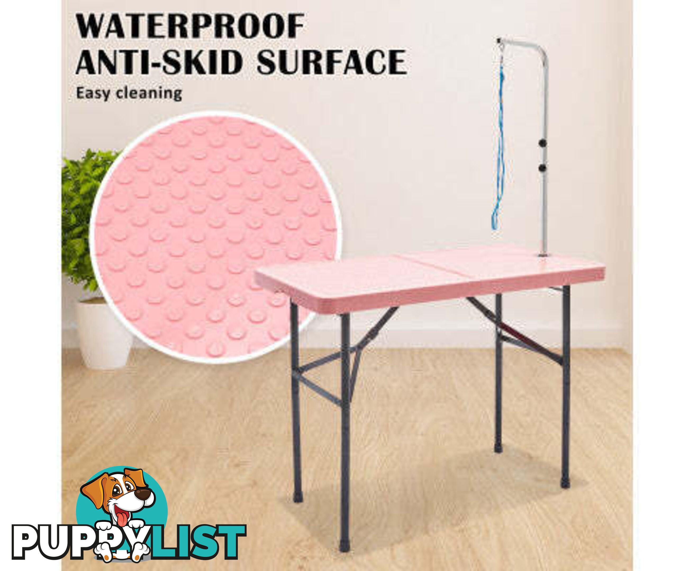 Paw Mat Dog or Cat Pet Grooming Salon Table Foldable and Adjustable - V274-PET-PGT97-WH