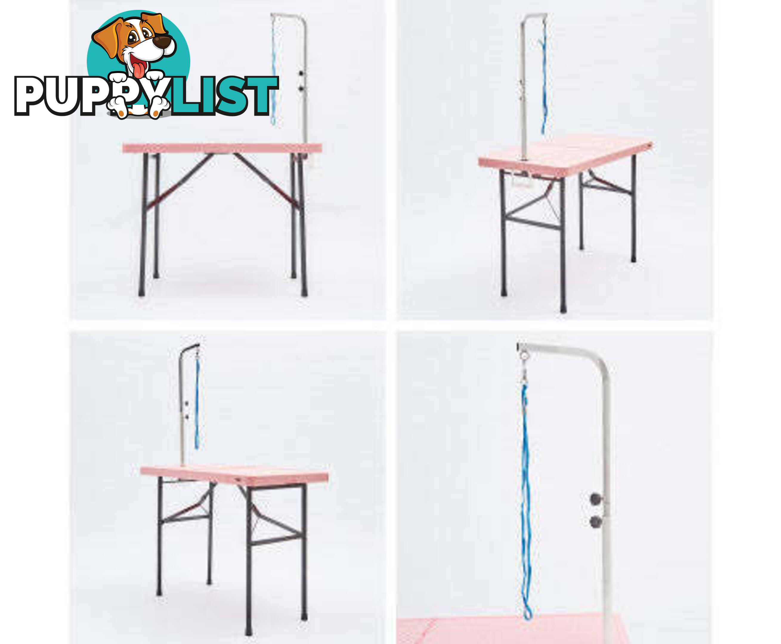 Paw Mat Dog or Cat Pet Grooming Salon Table Foldable and Adjustable - V274-PET-PGT97-WH