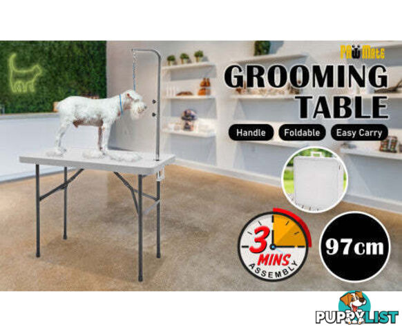 Paw Mat Dog or Cat Pet Grooming Salon Table Foldable and Adjustable - V274-PET-PGT97-WH