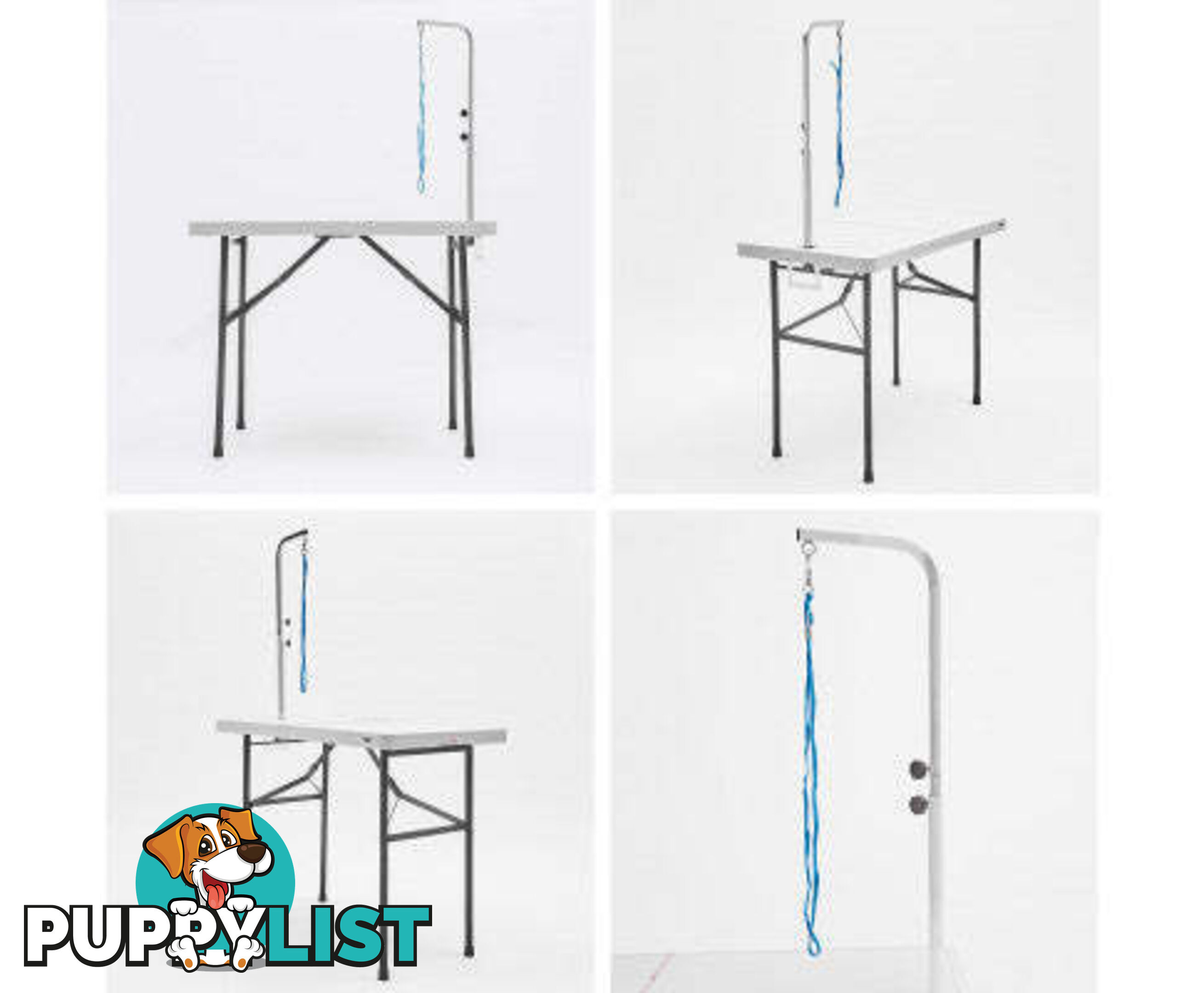 Paw Mat Dog or Cat Pet Grooming Salon Table Foldable and Adjustable - V274-PET-PGT97-WH