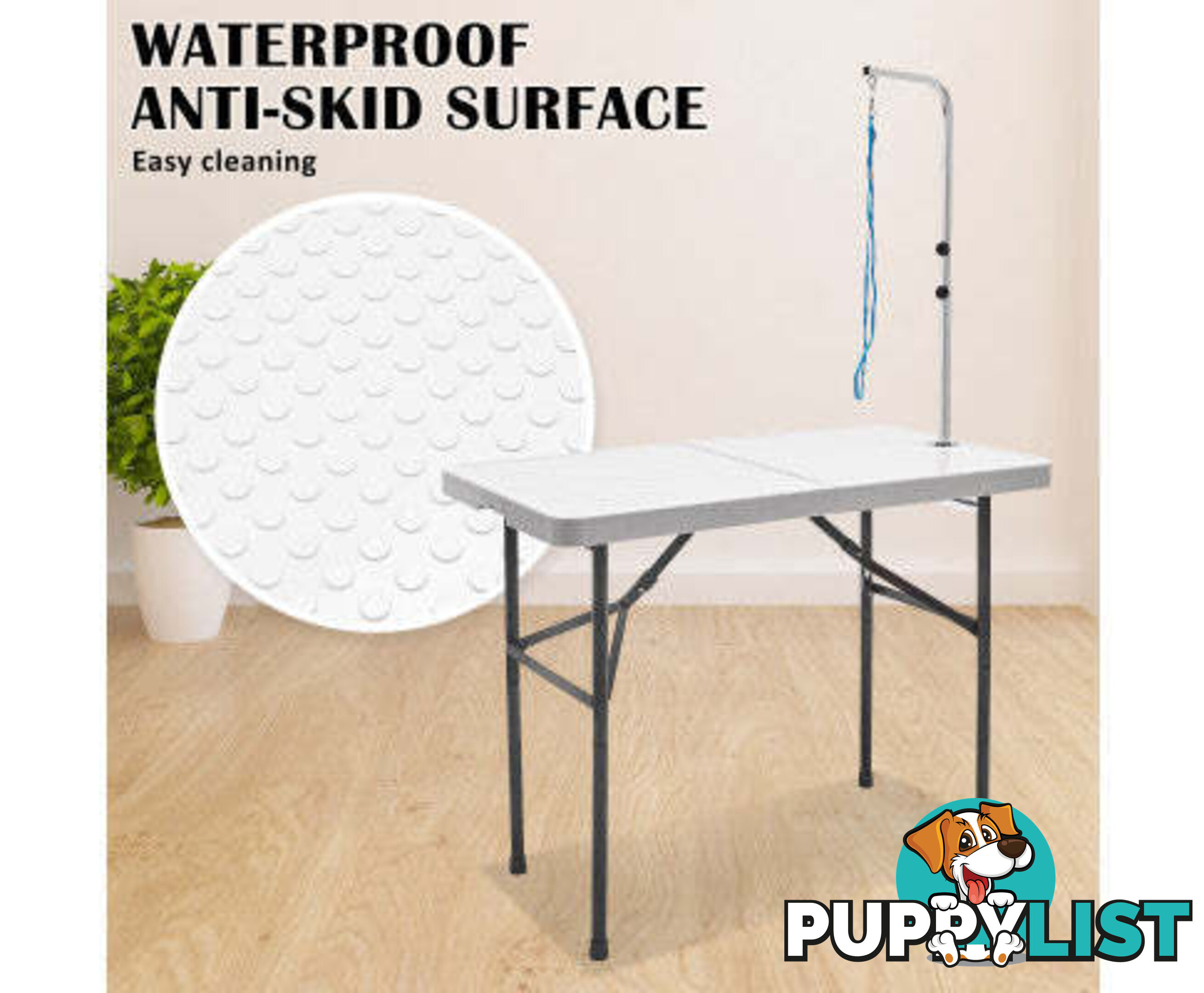 Paw Mat Dog or Cat Pet Grooming Salon Table Foldable and Adjustable - V274-PET-PGT97-WH
