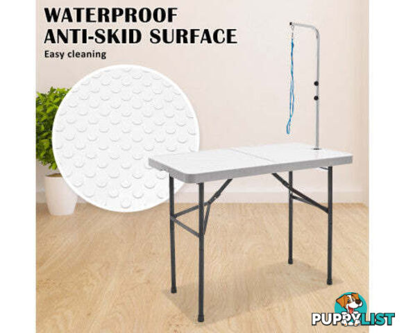 Paw Mat Dog or Cat Pet Grooming Salon Table Foldable and Adjustable - V274-PET-PGT97-WH