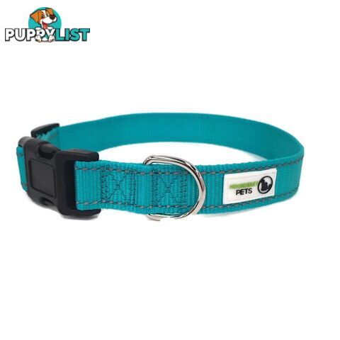 Nylon w/Reflective Stitching Dog Collar - Moondidley Pets - MDPCOLREFXLPNK