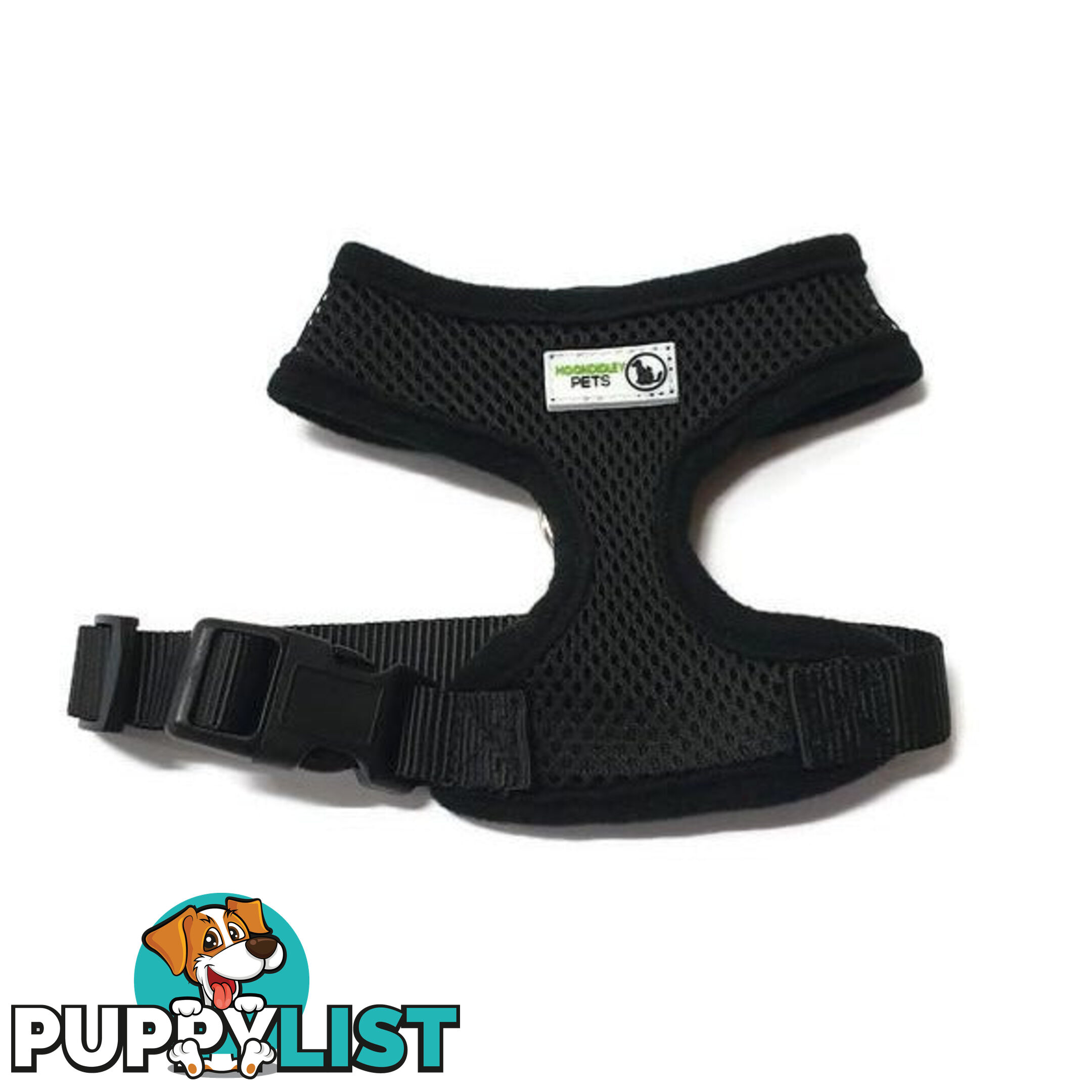 Pet Harness Soft Air Mesh Padded Adjustable  - Moondidley Pets - MDPHARMESLBLK