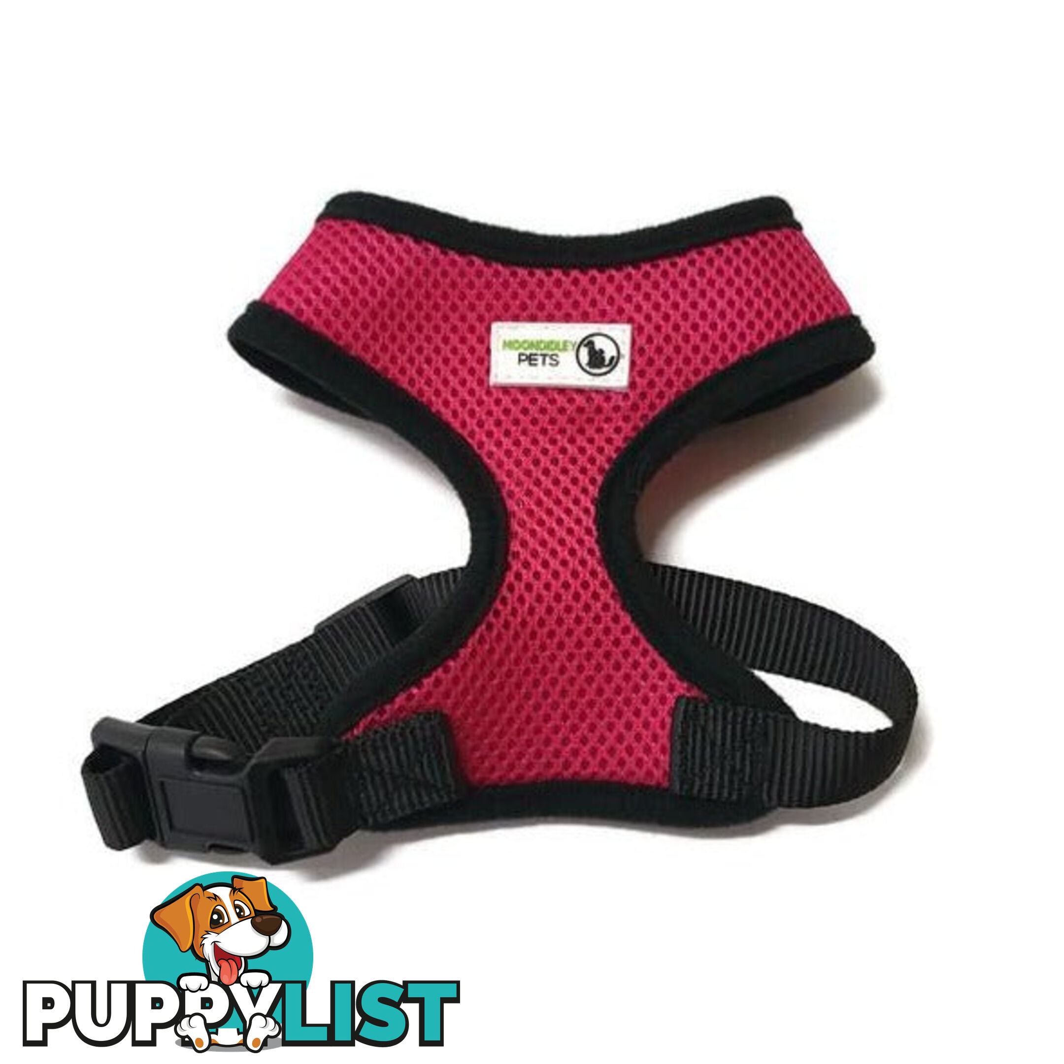 Pet Harness Soft Air Mesh Padded Adjustable  - Moondidley Pets - MDPHARMESLBLK