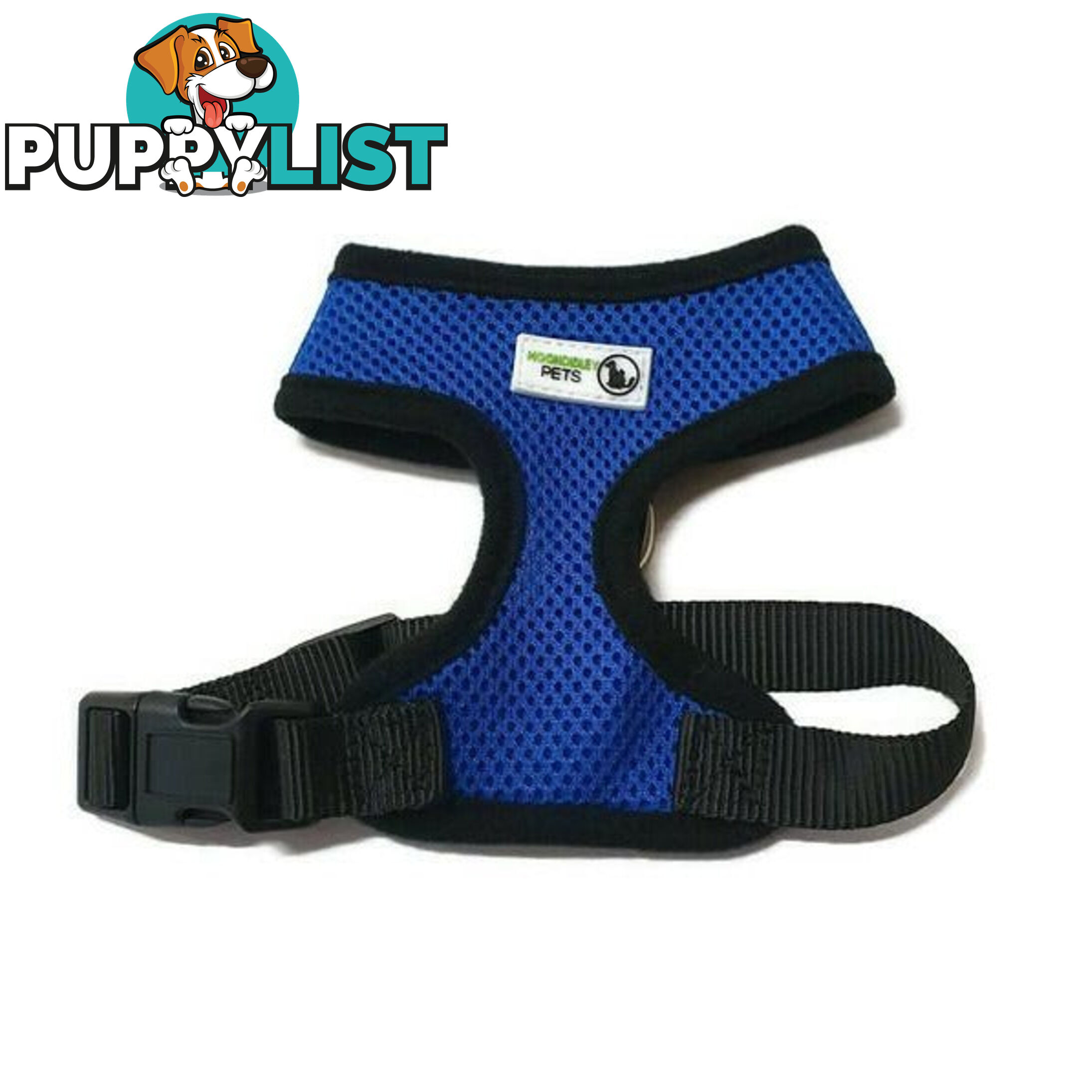 Pet Harness Soft Air Mesh Padded Adjustable  - Moondidley Pets - MDPHARMESLBLK