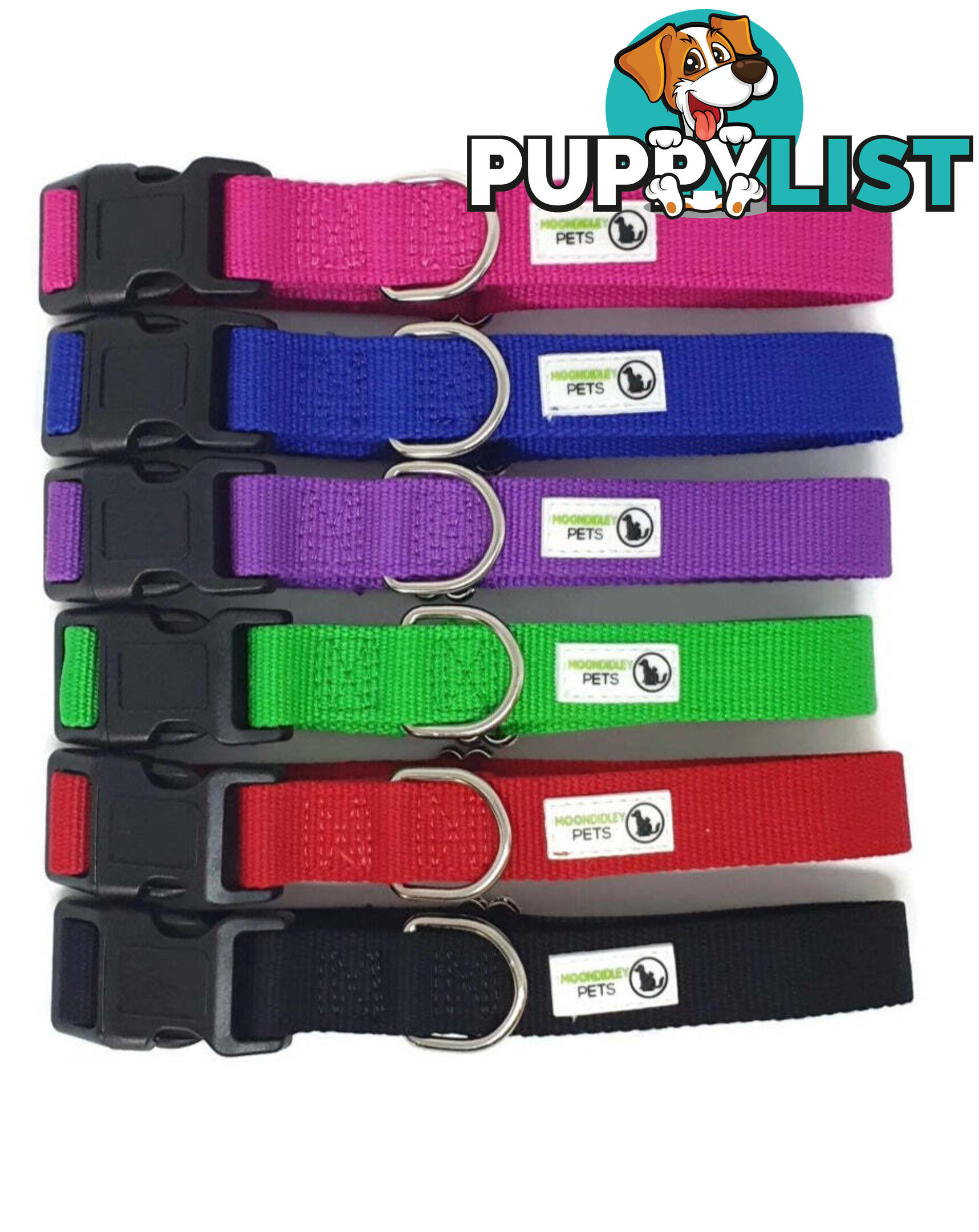 100% Pure Bamboo Fibre Dog Collar Plastic Buckle - Moondidley Pets - MDPCOLBAMBXSPNK