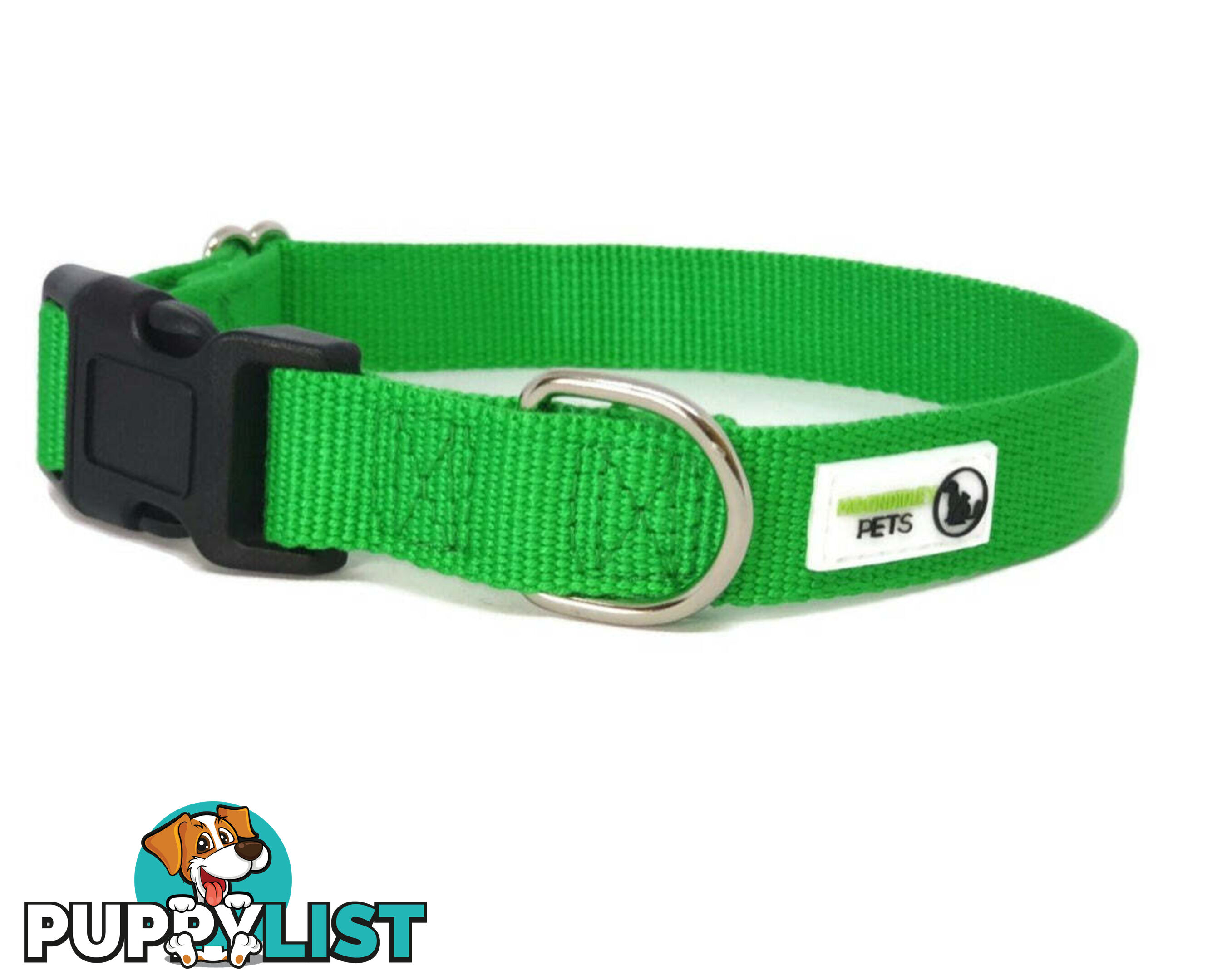 100% Pure Bamboo Fibre Dog Collar Plastic Buckle - Moondidley Pets - MDPCOLBAMBMGRN