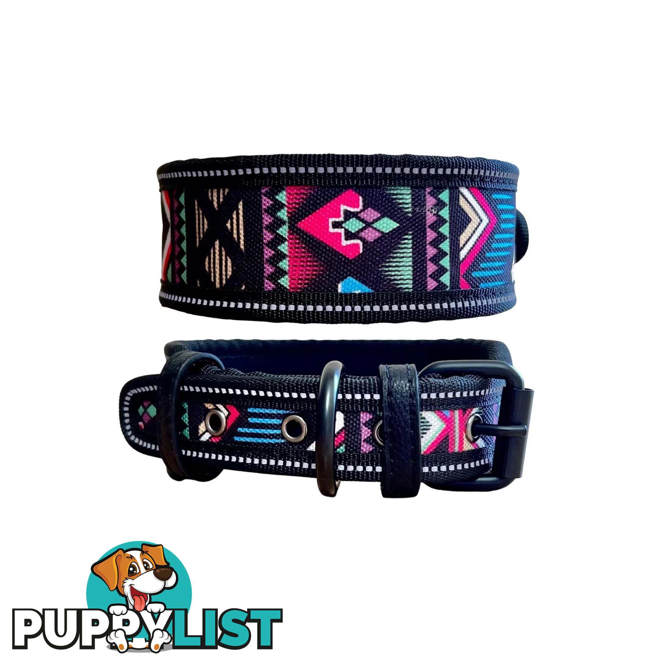 Thick Neoprene Dog Collar - Hand Made by The Bark Side - TBSNEOSMLGEOM