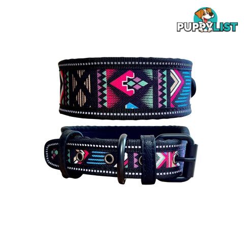 Thick Neoprene Dog Collar - Hand Made by The Bark Side - TBSNEOSMLGEOM