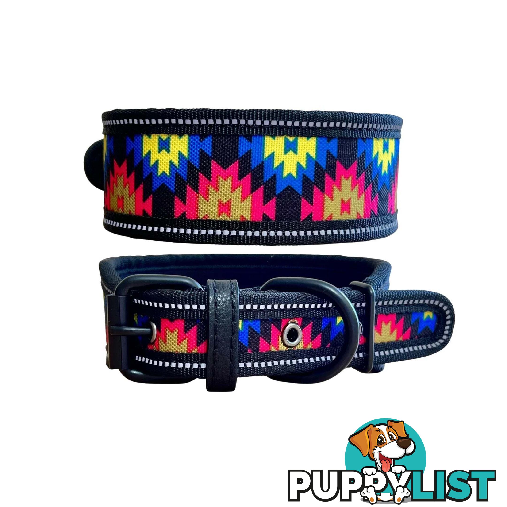 Thick Neoprene Dog Collar - Hand Made by The Bark Side - TBSNEOSMLGEOM