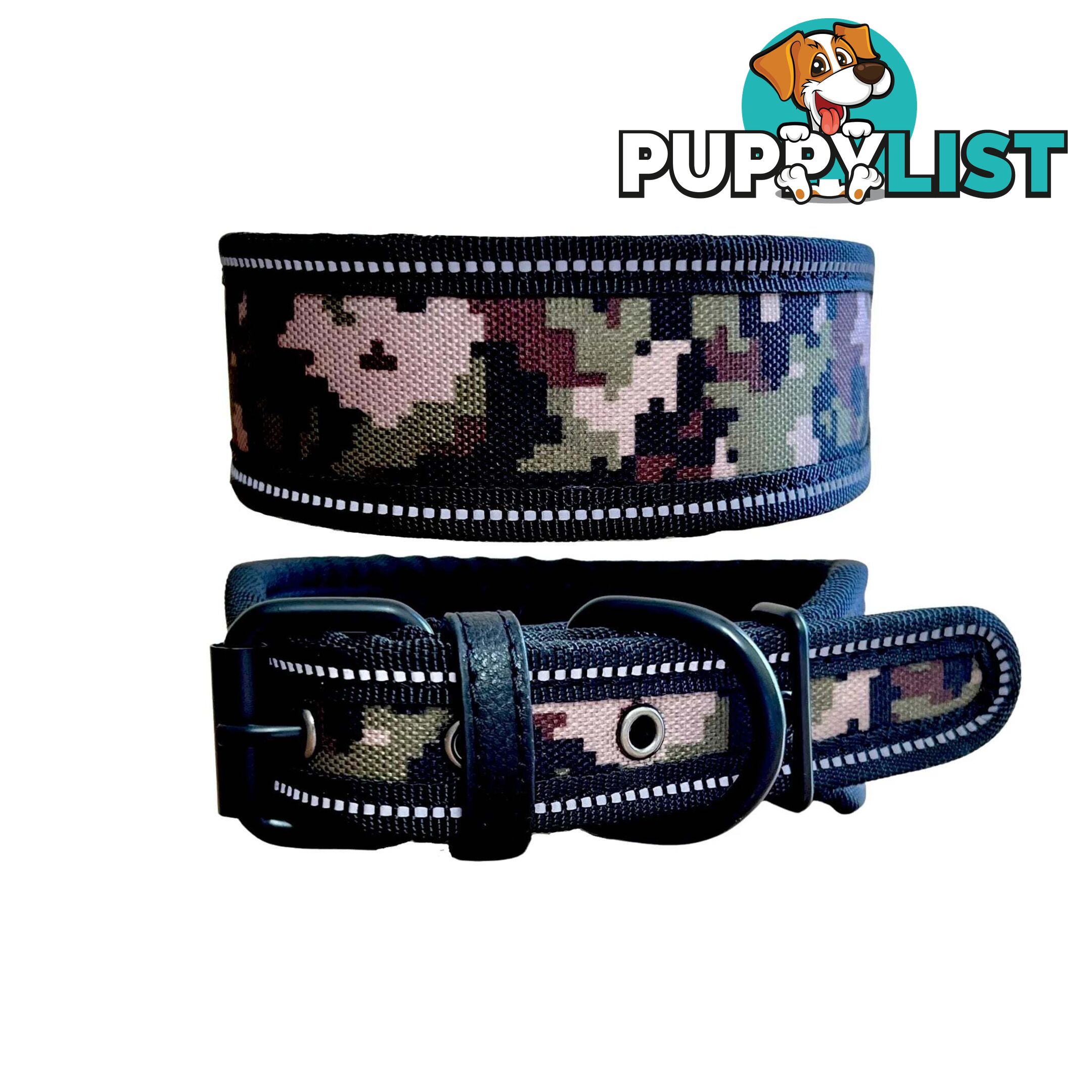Thick Neoprene Dog Collar - Hand Made by The Bark Side - TBSNEOSMLGEOM