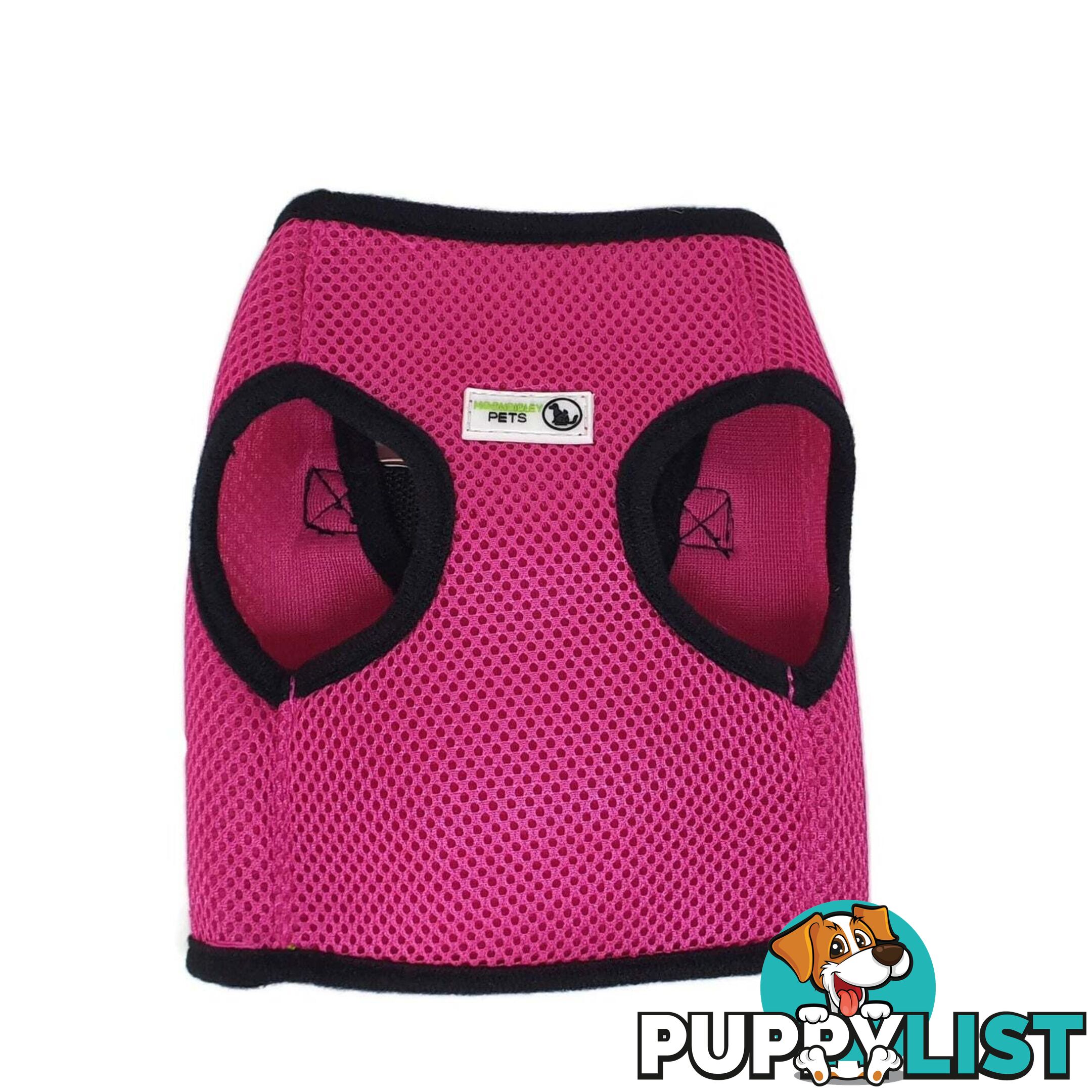 Vest Harness Pet Dog-Cat Step-in Velcro and Buckle Attachments - Moondidley Pets - MDPVESTXSPNK