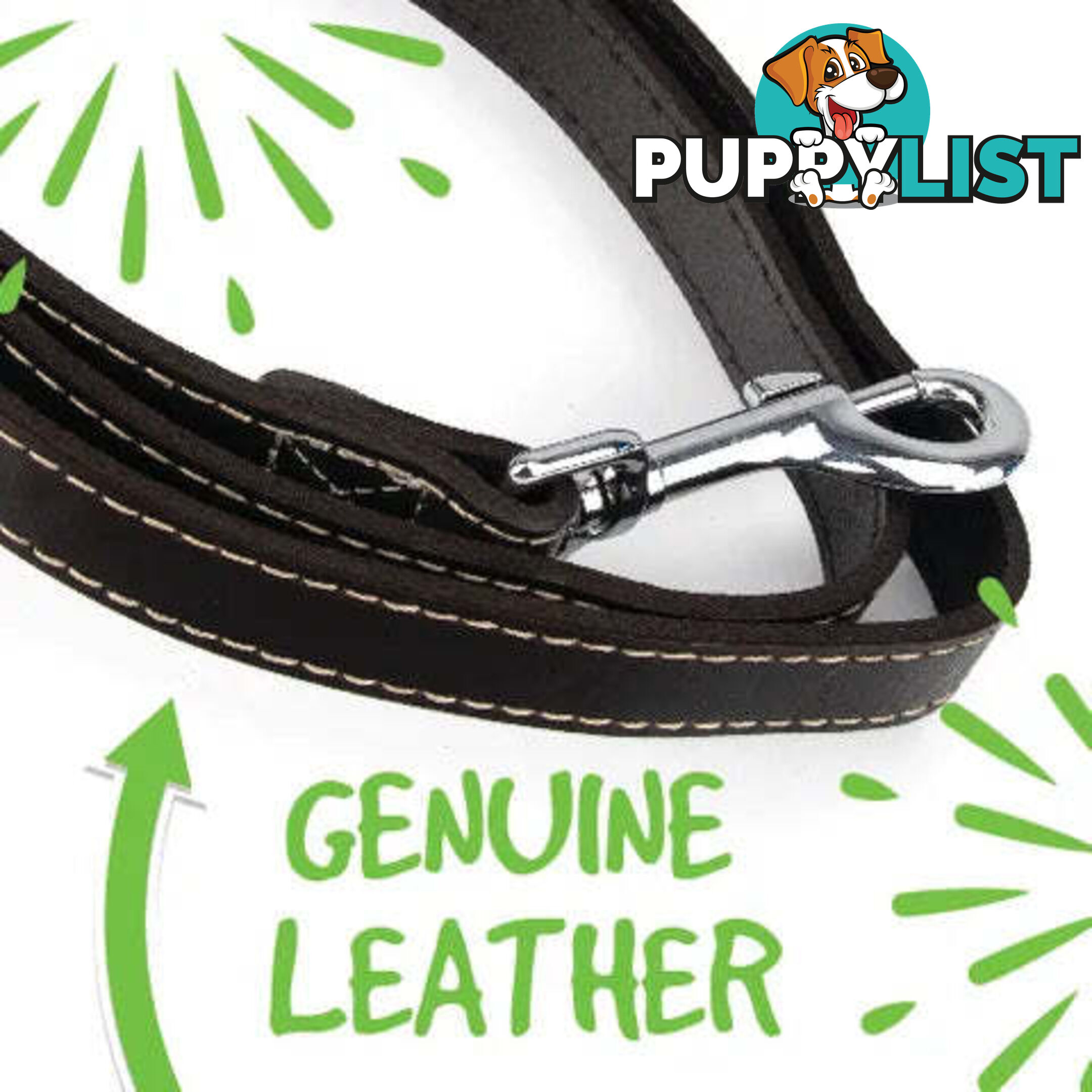 LEATHER LEAD - BAINBRIDGE - BB-A7103-BLK