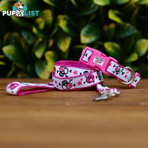 Skulls & Stars Dog Lead / Dog Leash - Hand Made by The Bark Side - TBSLDSKULBLU201.2