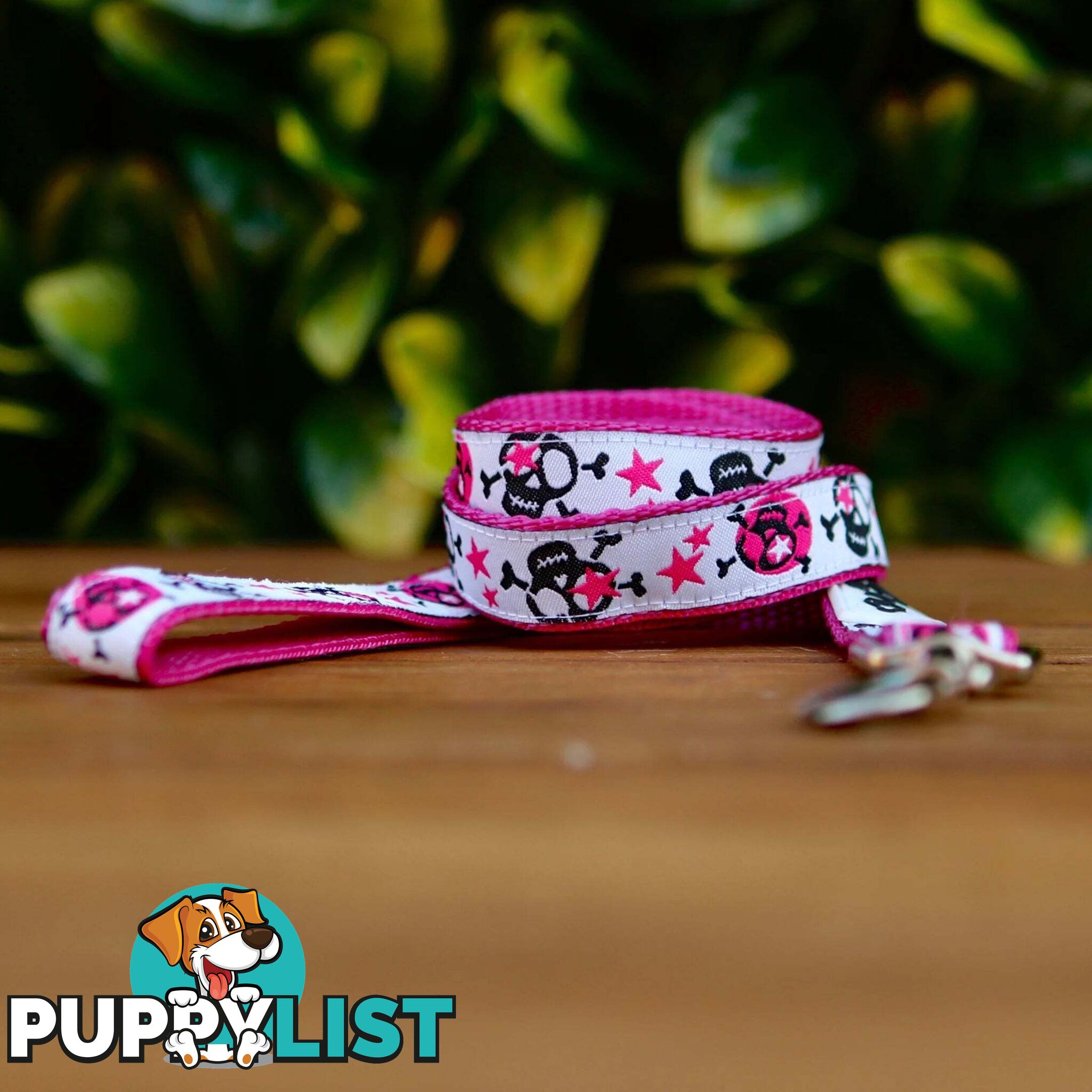 Skulls & Stars Dog Lead / Dog Leash - Hand Made by The Bark Side - TBSLDSKULBLU201.2