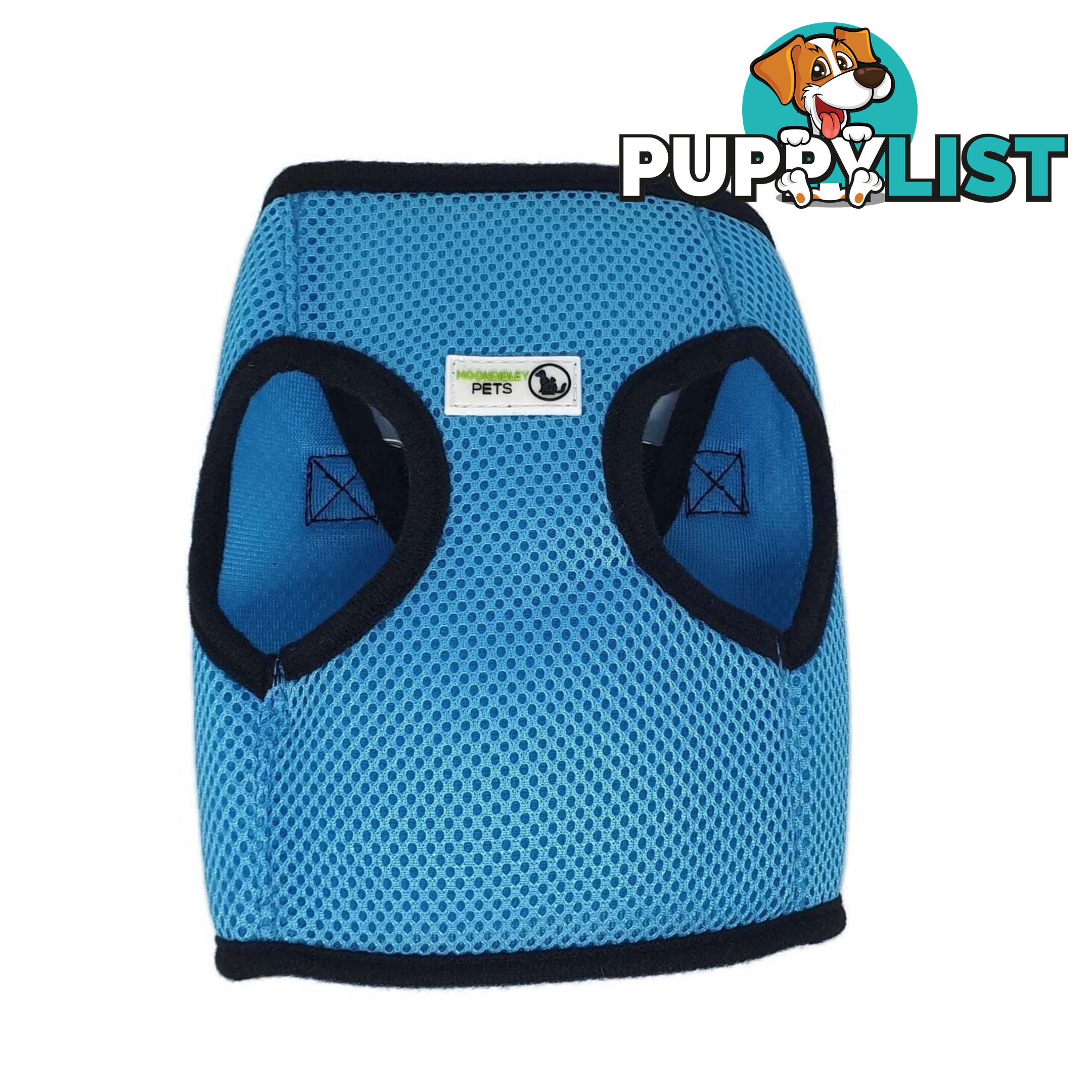 Vest Harness Pet Dog-Cat Step-in Velcro and Buckle Attachments - Moondidley Pets - MDPVESTLBLK
