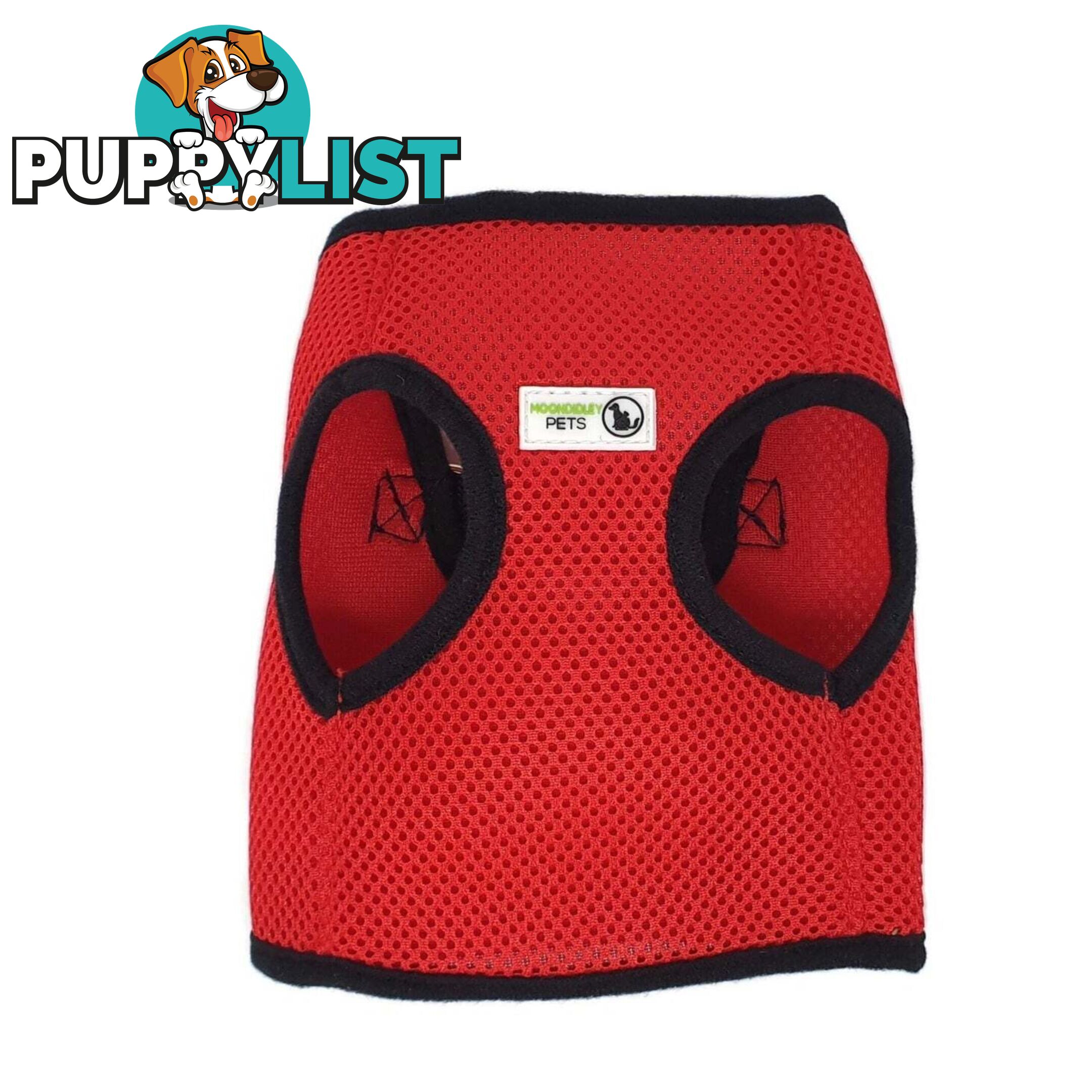Vest Harness Pet Dog-Cat Step-in Velcro and Buckle Attachments - Moondidley Pets - MDPVESTLBLK