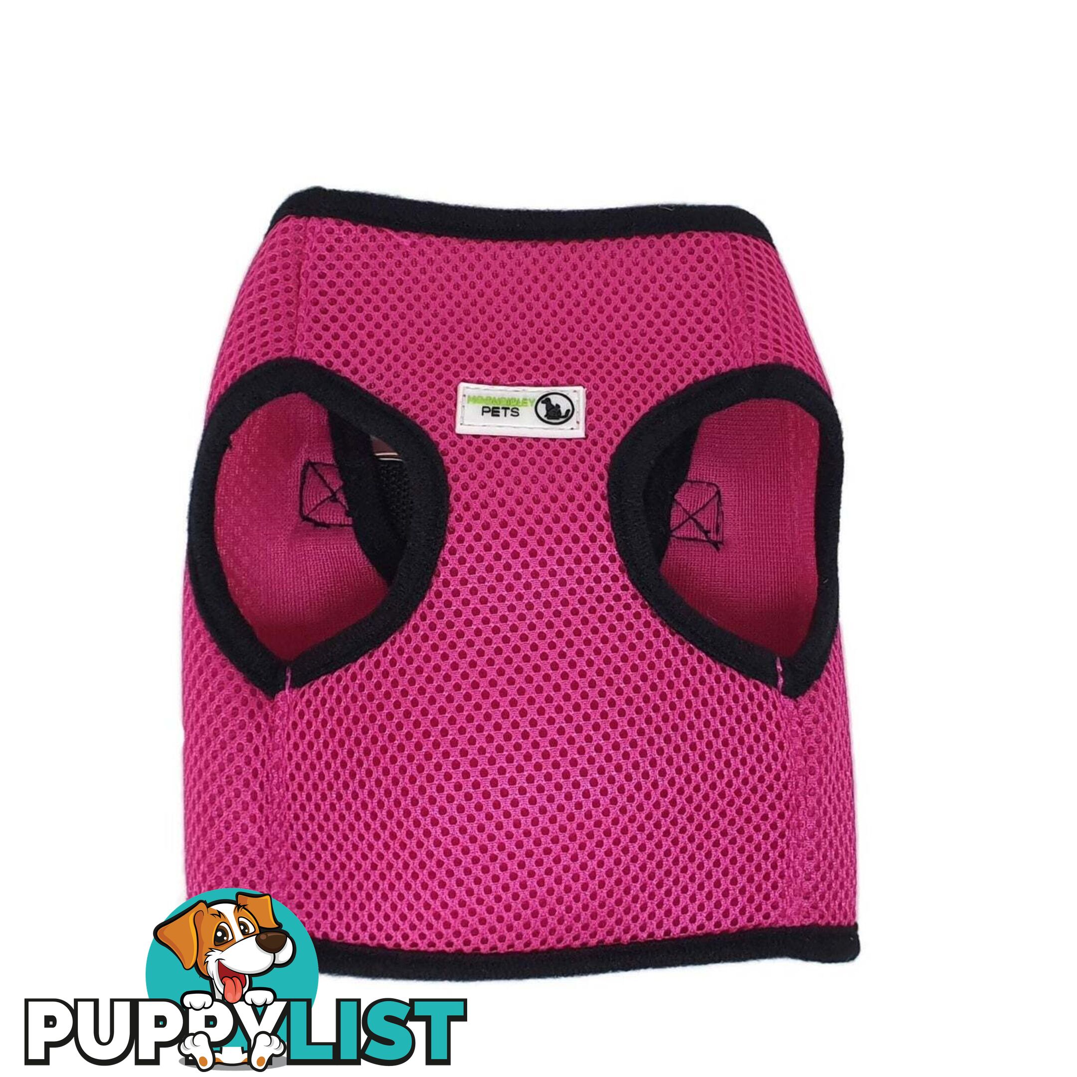Vest Harness Pet Dog-Cat Step-in Velcro and Buckle Attachments - Moondidley Pets - MDPVESTLBLK