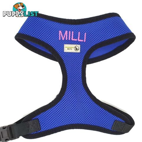 Doggie ID Harness Soft Air Mesh Personalised Embroidered - GC-HAR-ID-PUR-XL