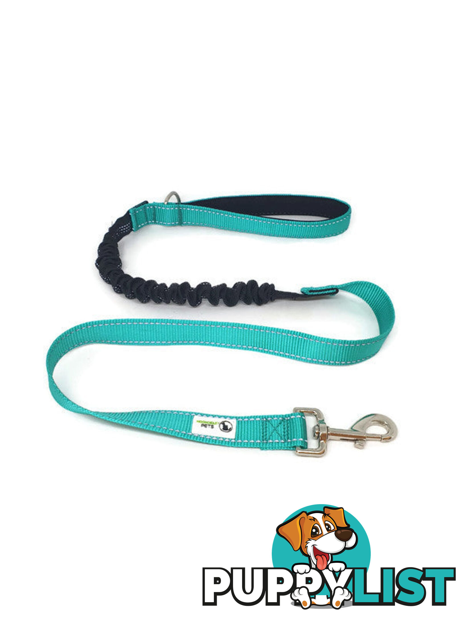 Bungee Dog Lead Nylon w/Reflective Stitching - Moondidley Pets - MDPLDBUNPUR