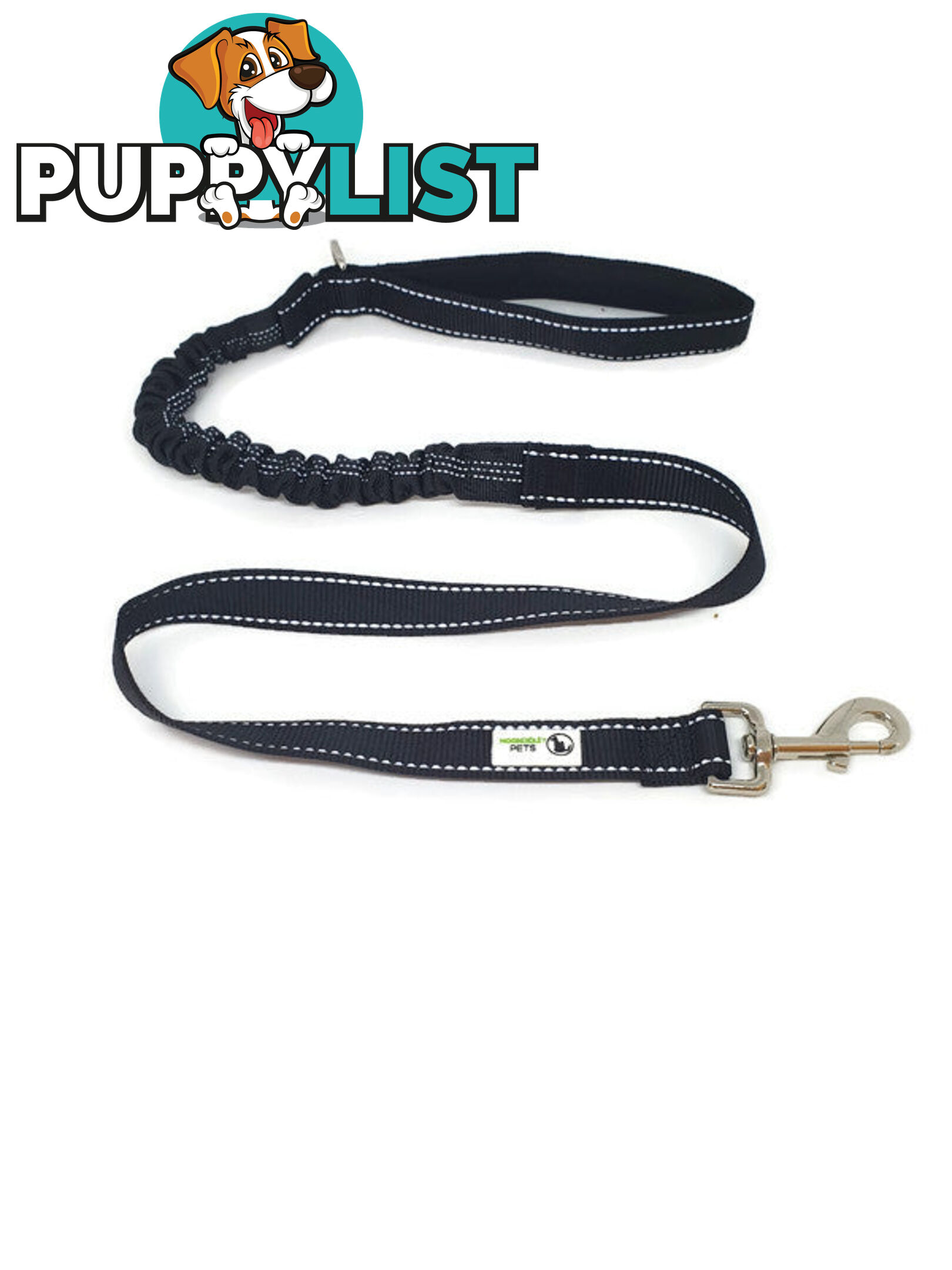 Bungee Dog Lead Nylon w/Reflective Stitching - Moondidley Pets - MDPLDBUNPUR