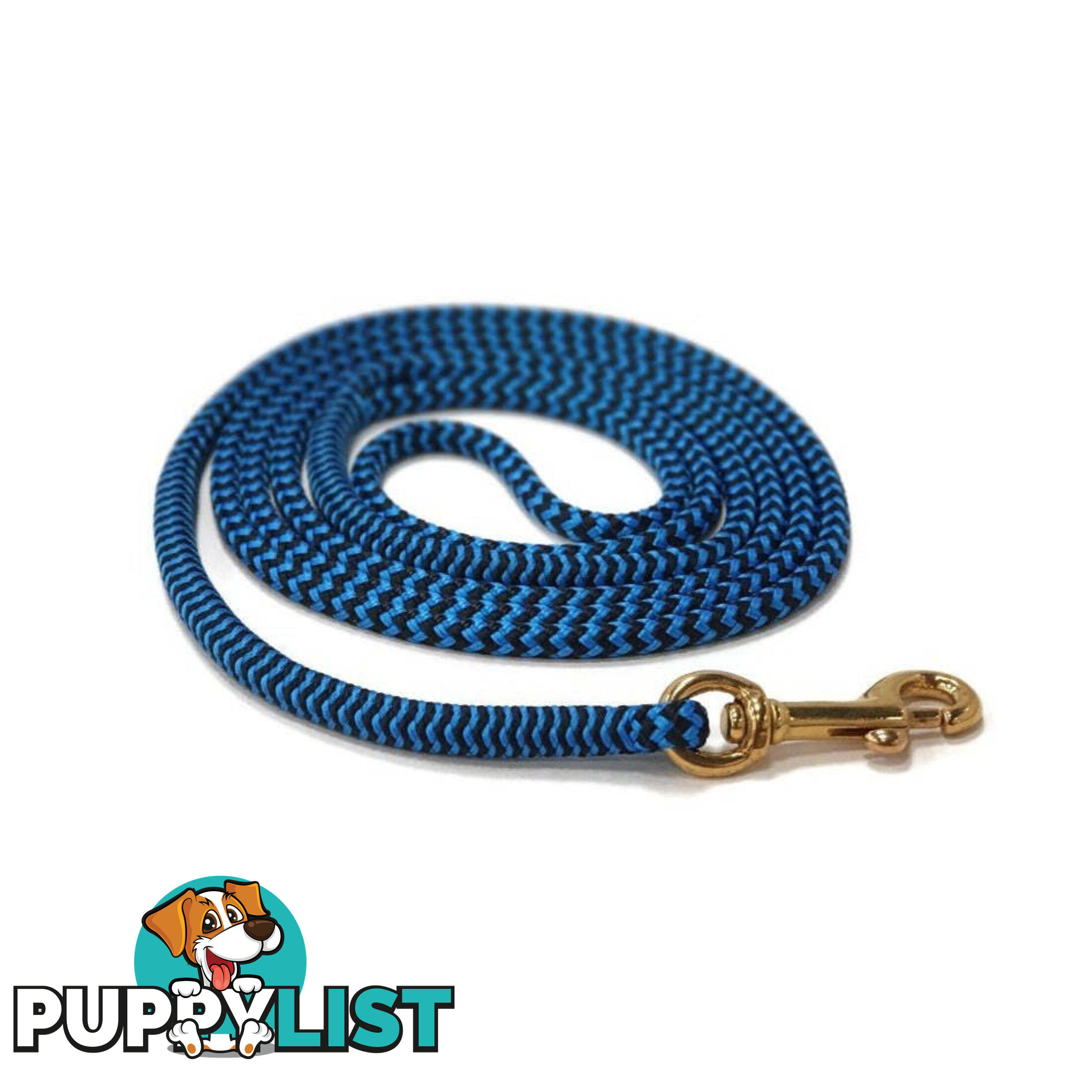 1.8m Long Lead 6mm Rope No Stitching - Yarnix - YNXLD6MM-BLK-BLU