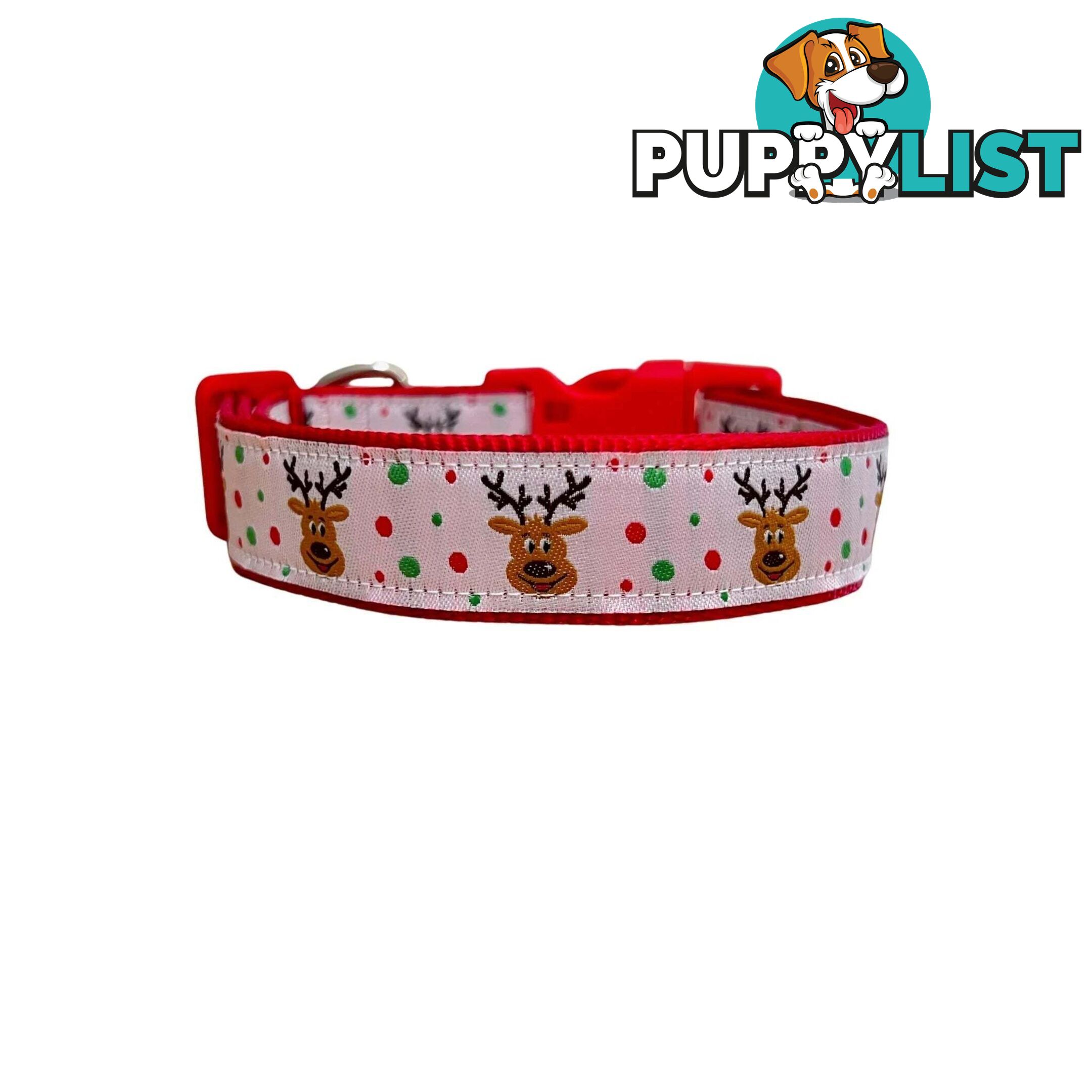Christmas Dog Collar / Reindeer / Santa / XS - L - Hand Made by The Bark Side - TBSCHRMEDREI