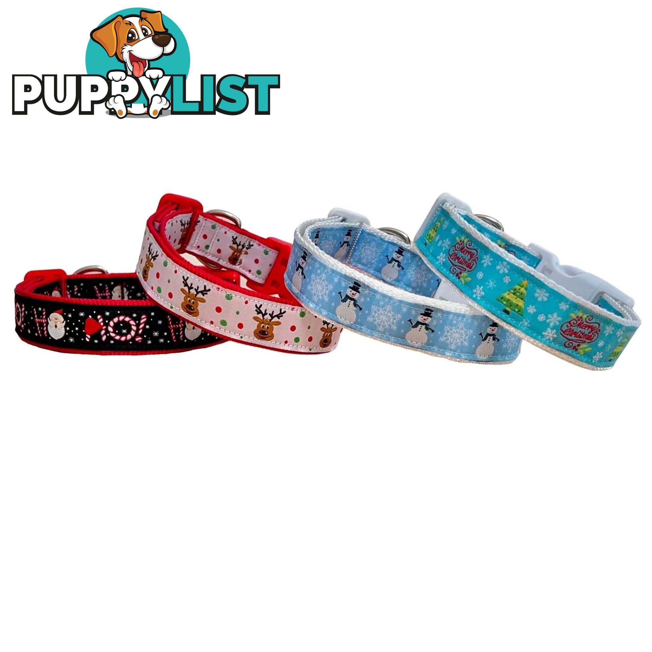 Christmas Dog Collar / Reindeer / Santa / XS - L - Hand Made by The Bark Side - TBSCHRMEDREI