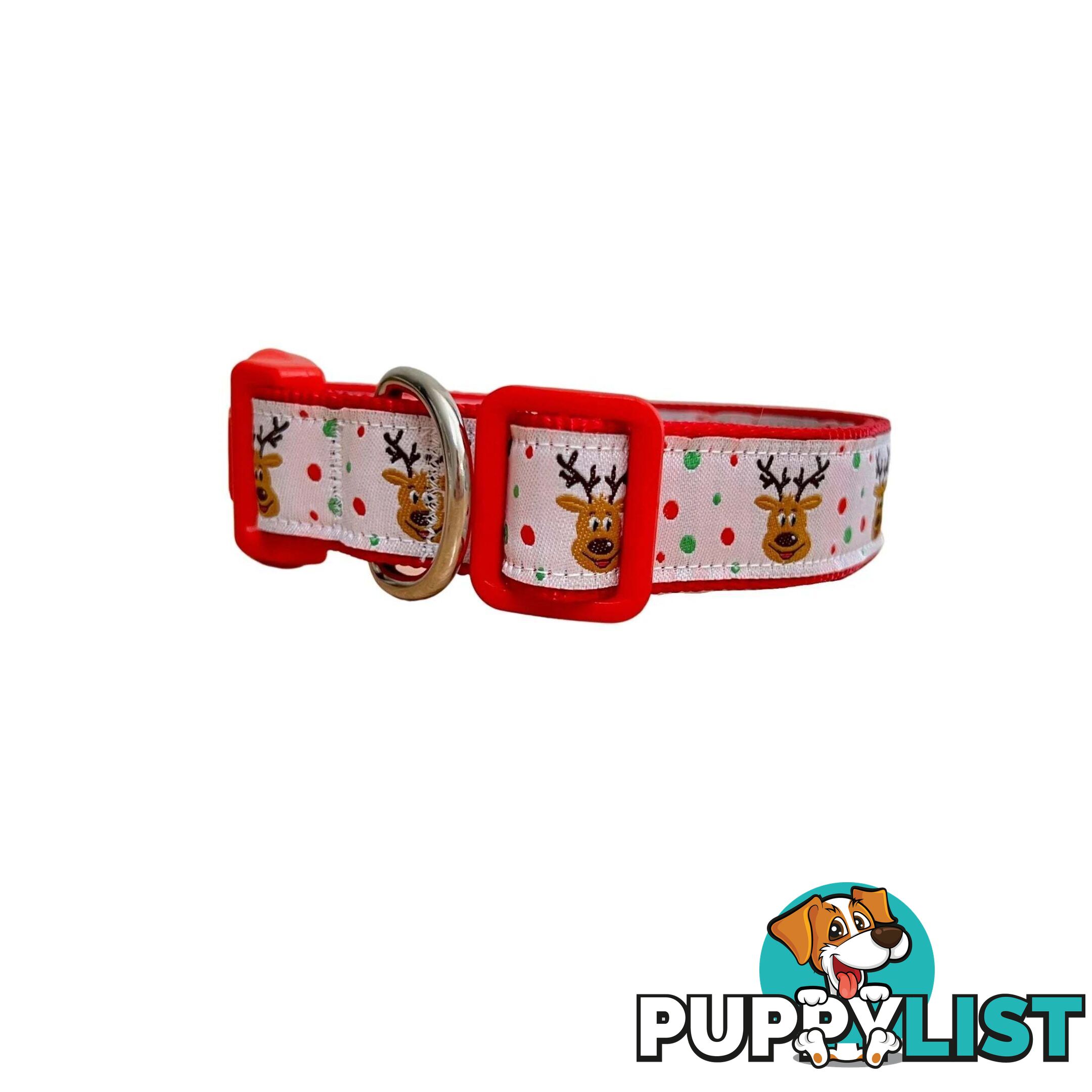 Christmas Dog Collar / Reindeer / Santa / XS - L - Hand Made by The Bark Side - TBSCHRMEDREI