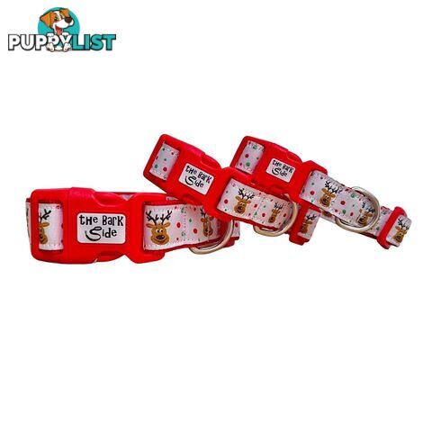 Christmas Dog Collar / Reindeer / Santa / XS - L - Hand Made by The Bark Side - TBSCHRMEDREI
