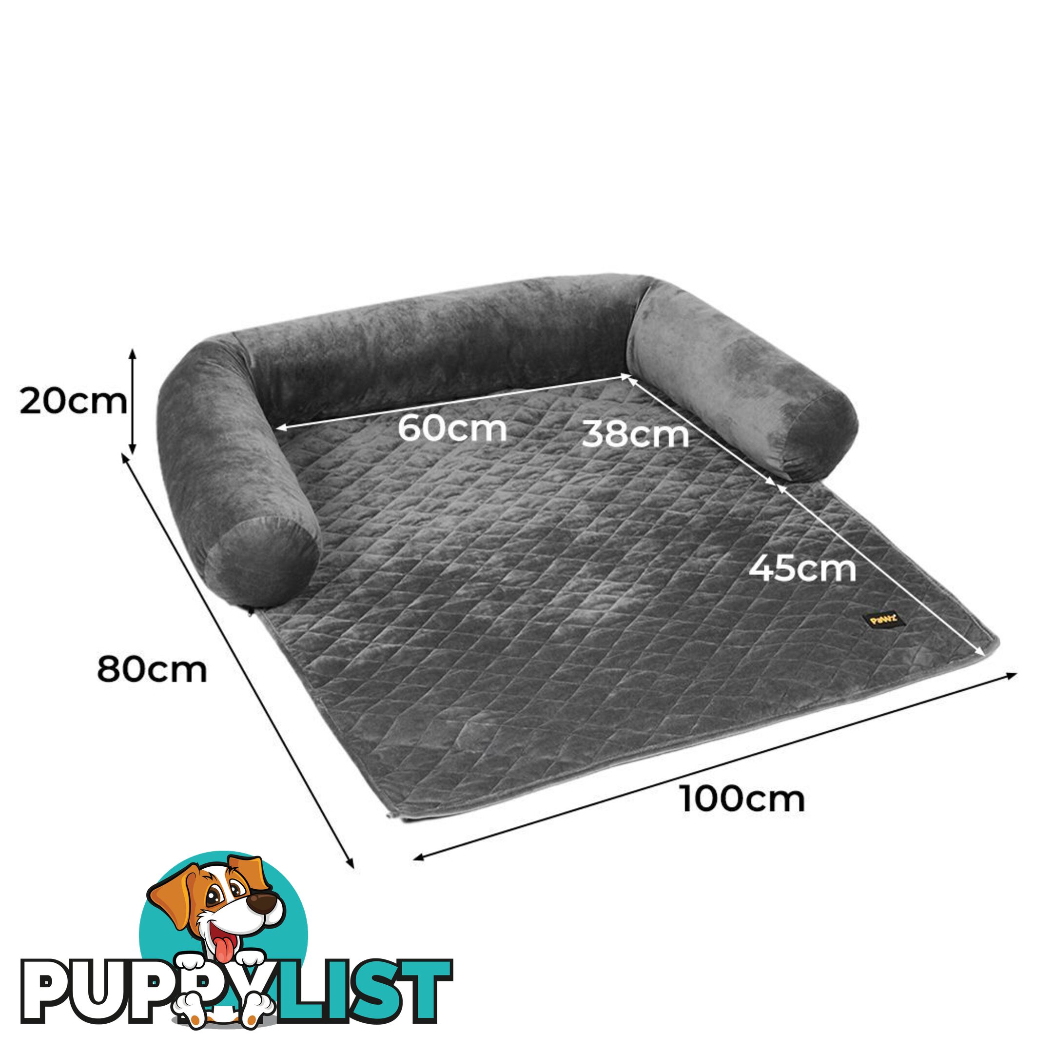 Pet Protector Sofa Cover Dog Cat Waterproof Couch Cushion Slipcovers PaWz - WB-PT1123-M-GY