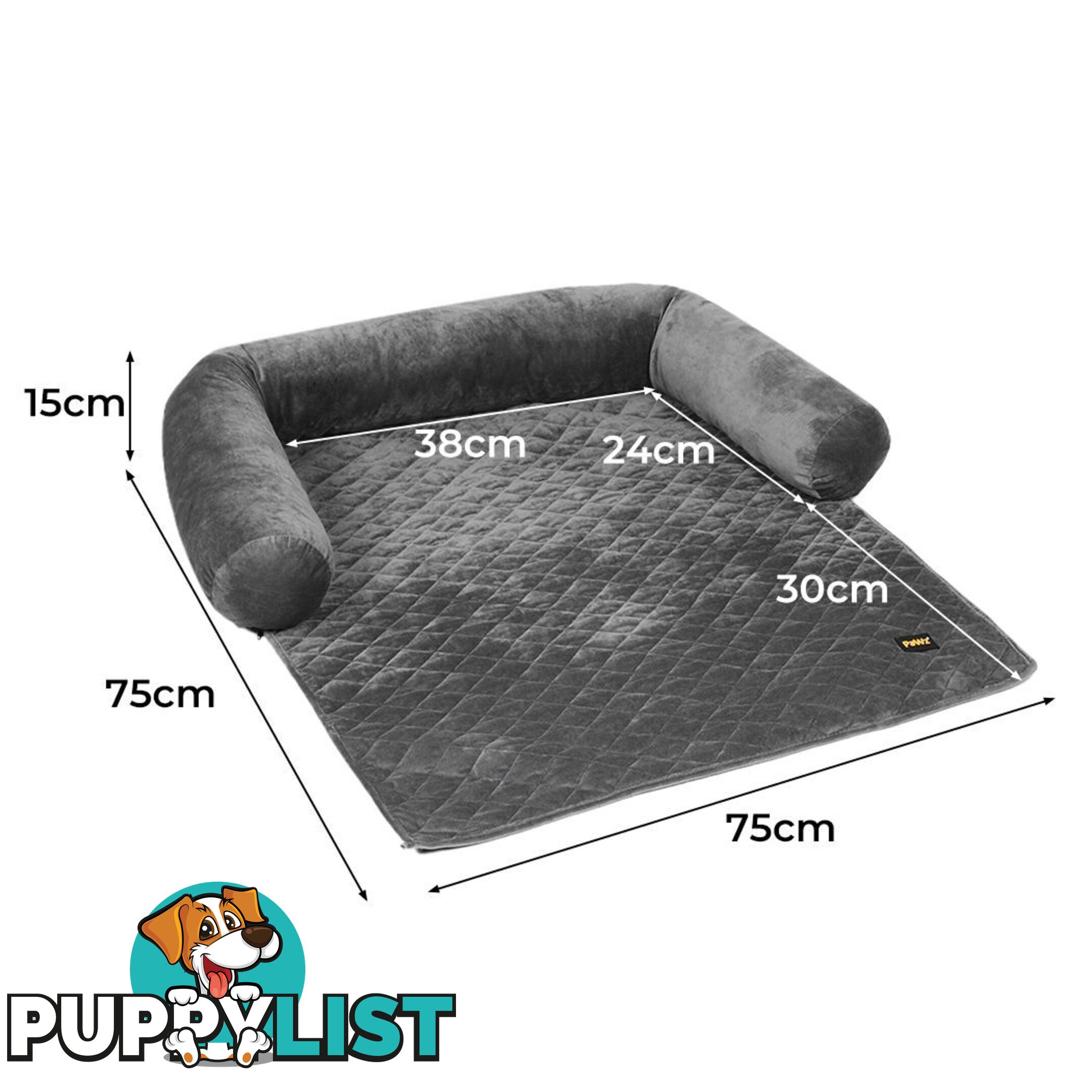 Pet Protector Sofa Cover Dog Cat Waterproof Couch Cushion Slipcovers PaWz - WB-PT1123-M-GY
