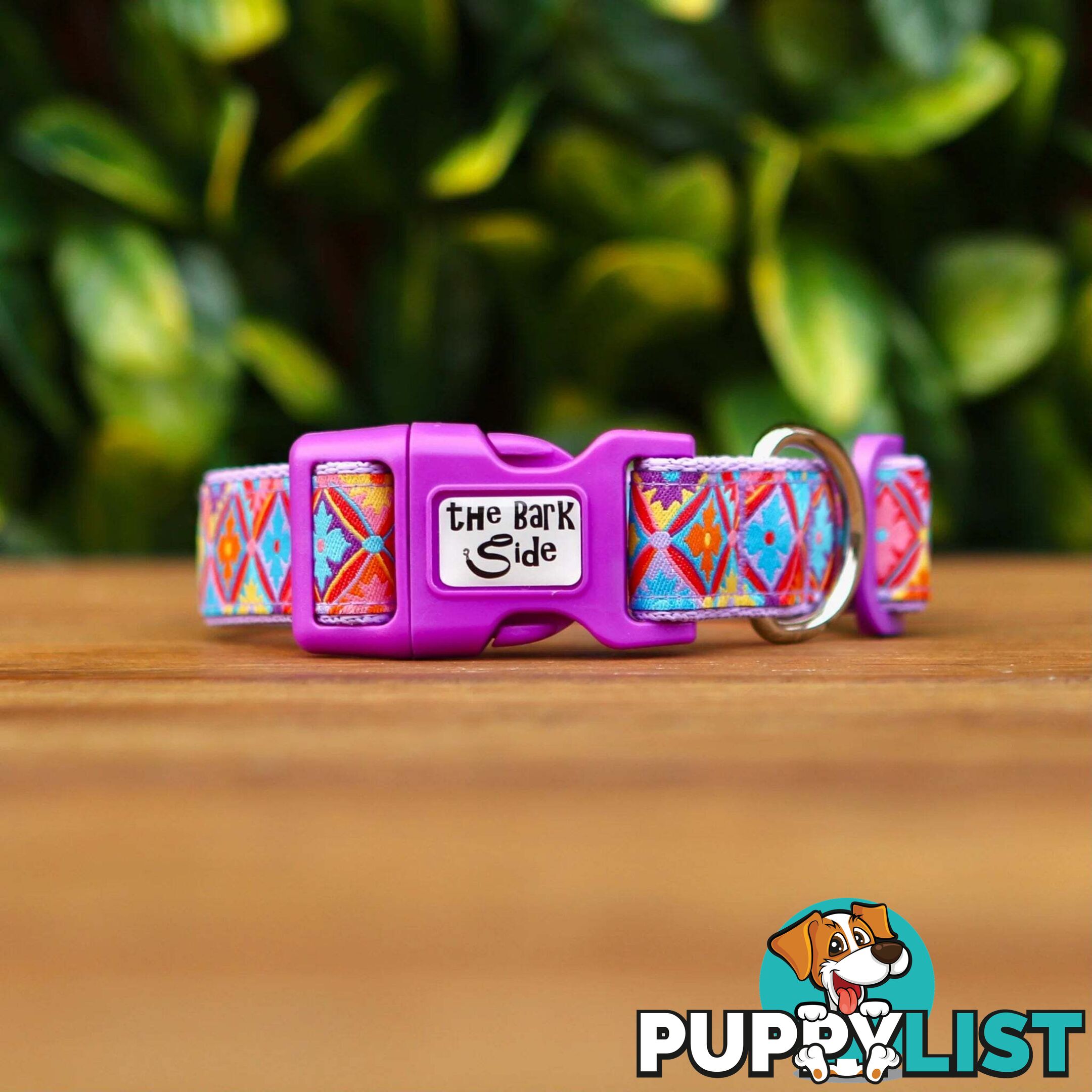 Purple Geometric Dog Collar / XS - L - Hand Made by The Bark Side - TBSGEOXS