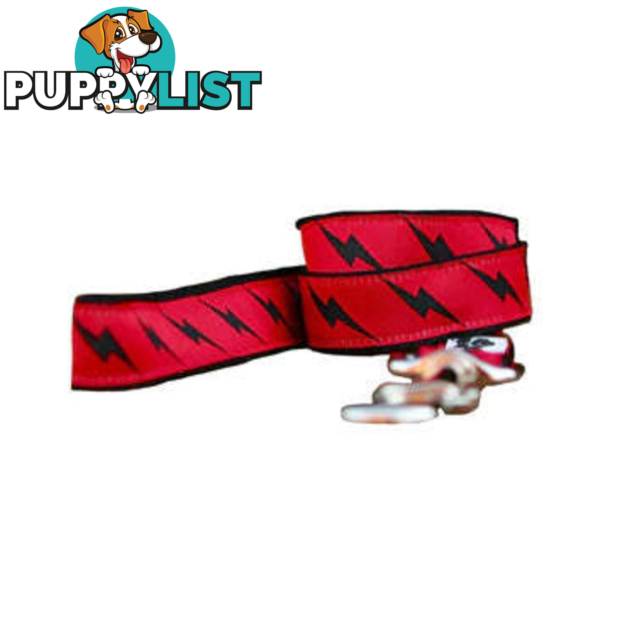 Lightning Bolt Dog Lead / Dog Leash - Hand Made by The Bark Side - TBSLDLIGBLK251.8
