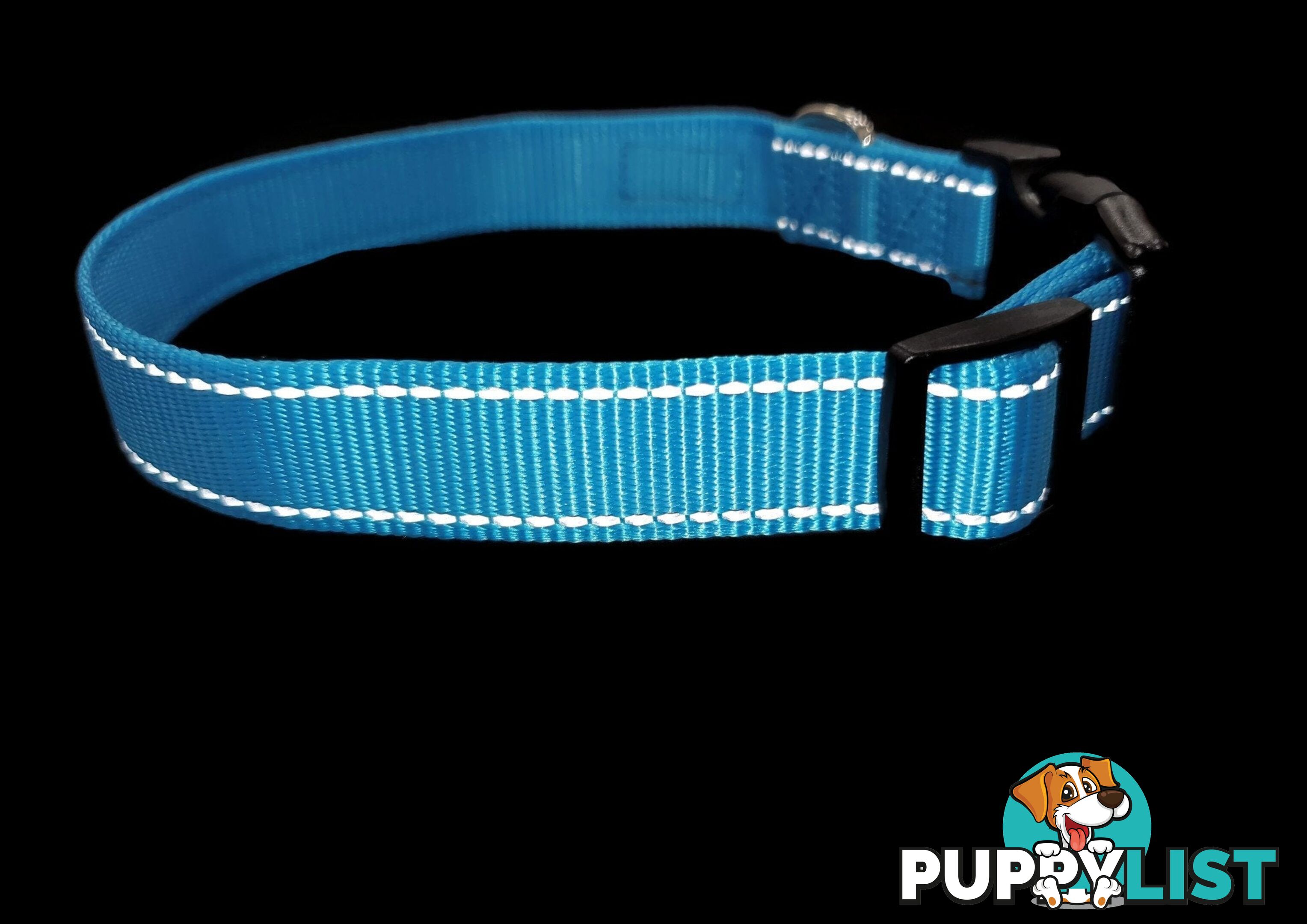 Nylon w/Reflective Stitching Dog Collar - Moondidley Pets - MDPCOLREFXSPNK